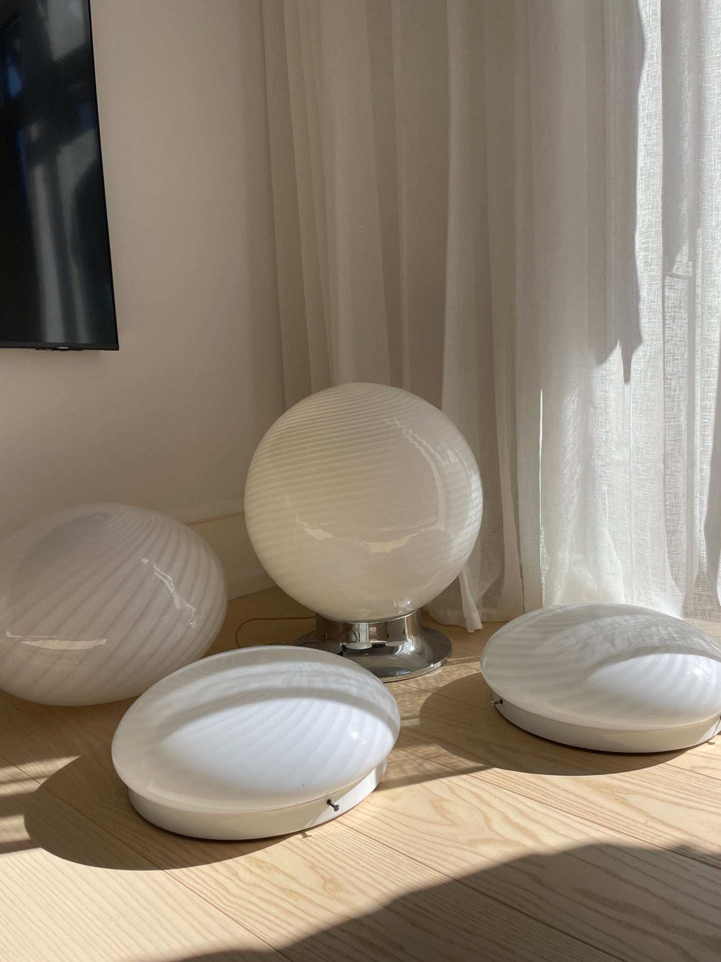 Stor vintage Murano bordlampe, 45 cm