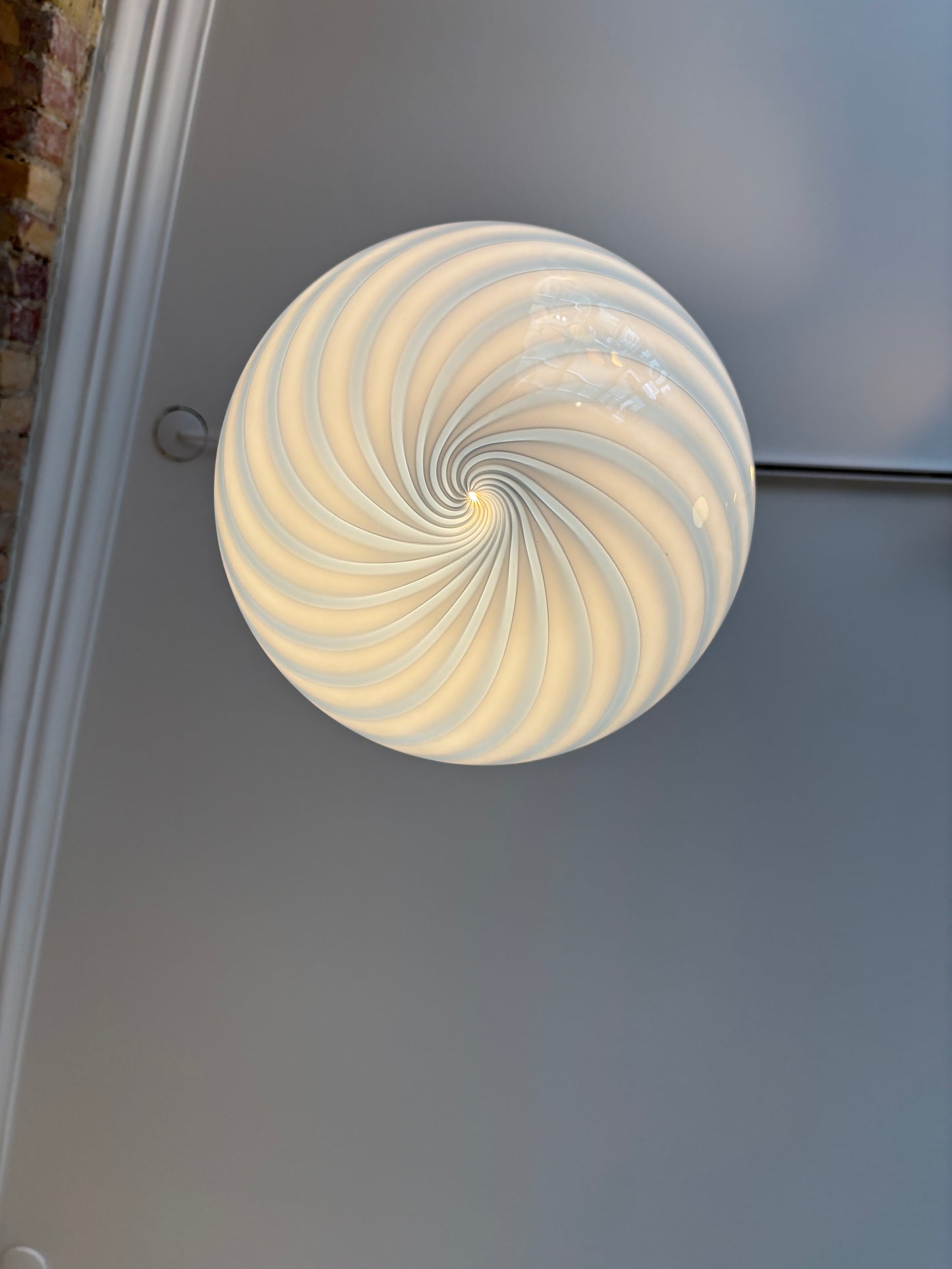 Murano pendant light with blue swirl, 30 cm