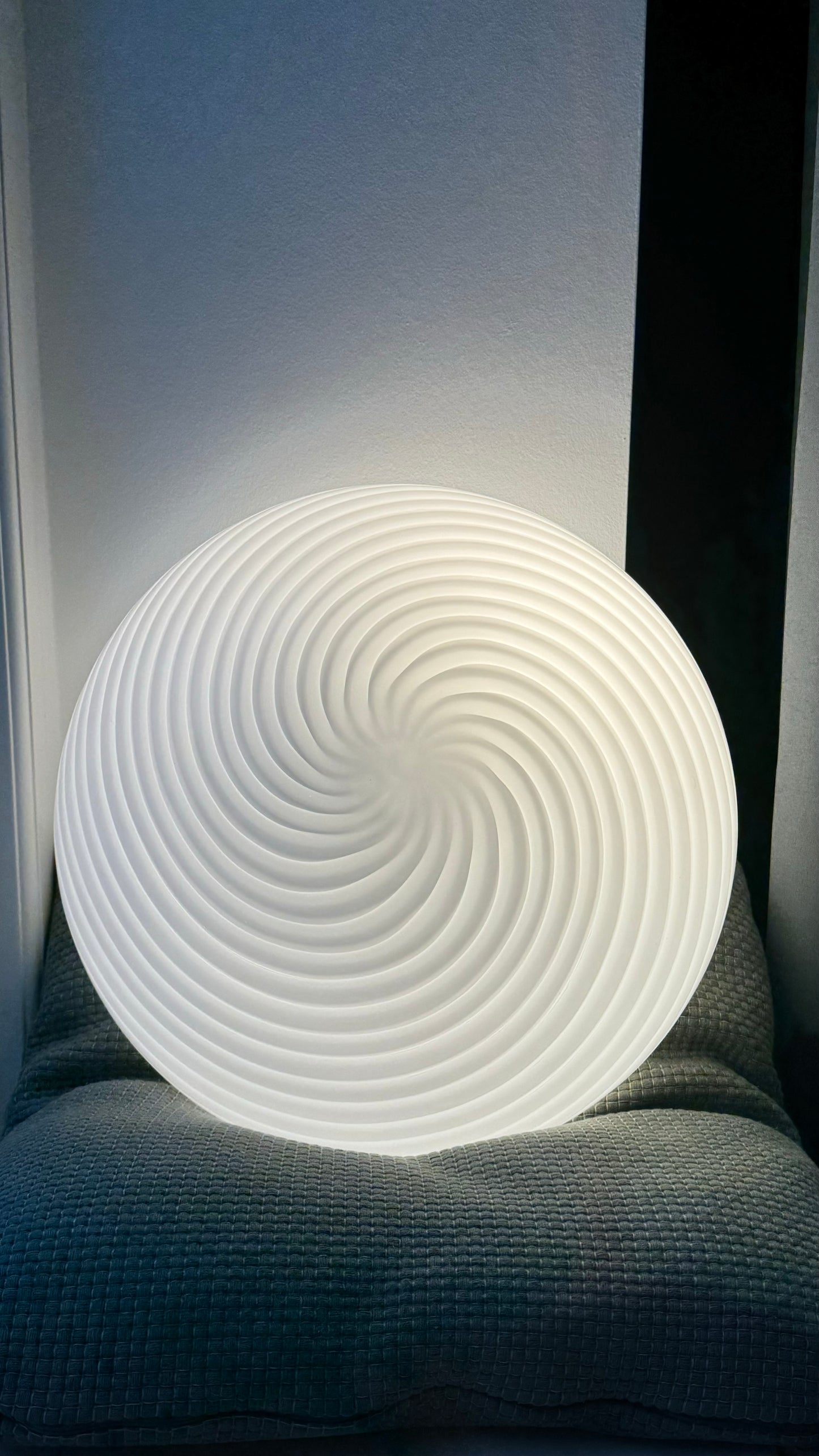 Murano plafond i klassisk hvid swirl, 38cm