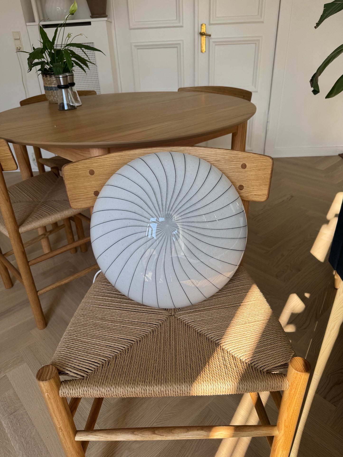 Murano plafond i grå nuancer, 38 cm