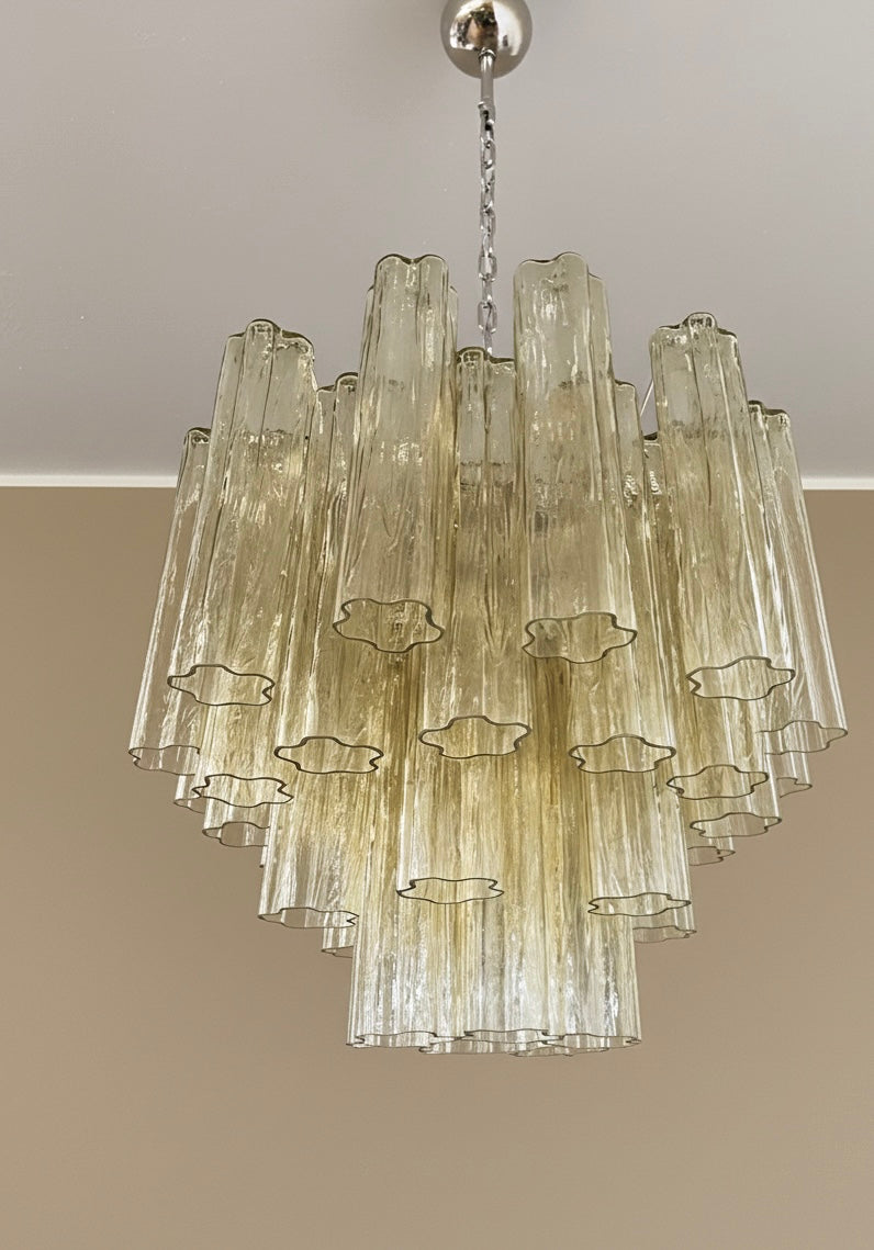 Murano lysekrone | Tuber | 36 glas | Rav/gul