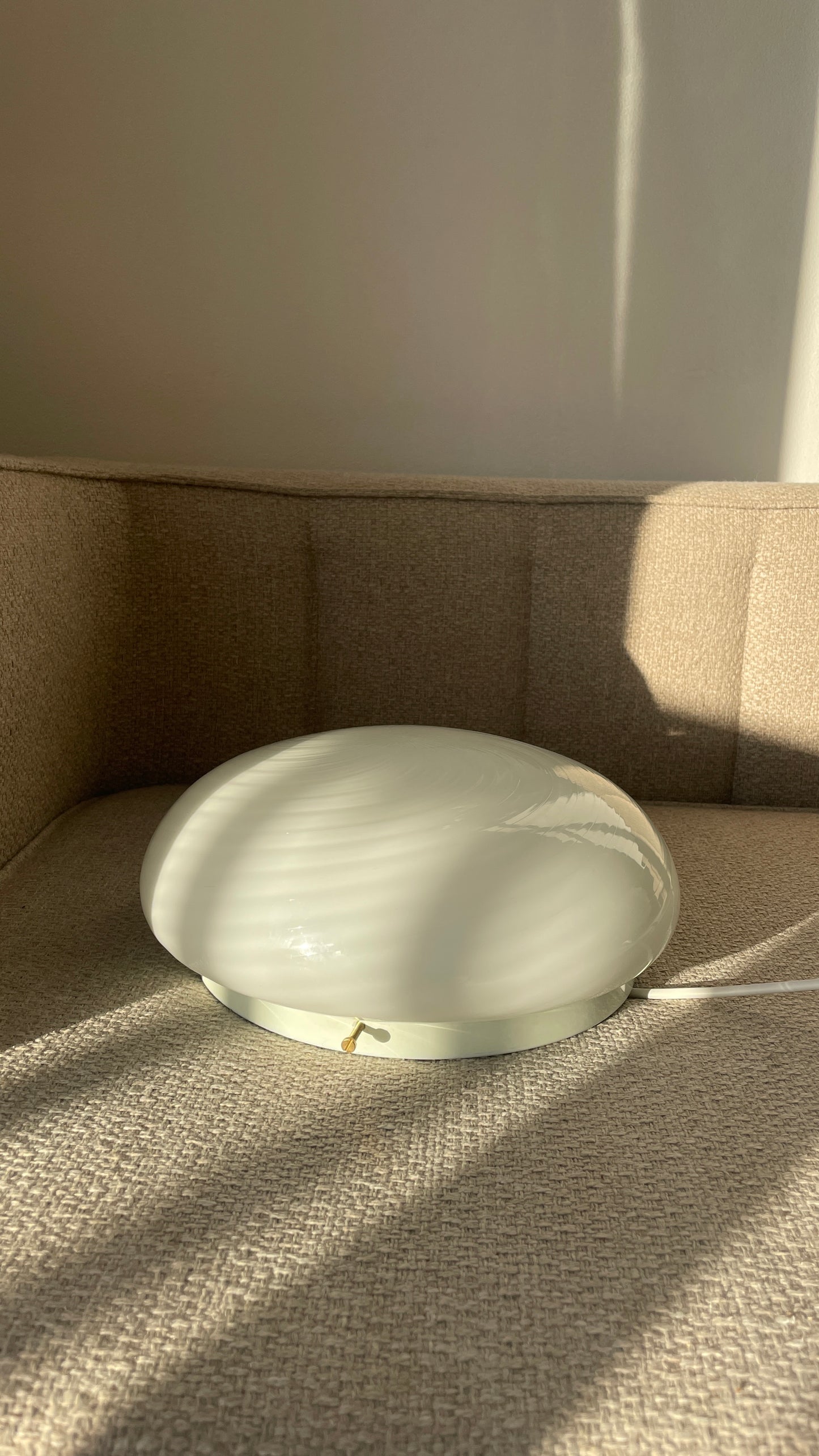 Murano plafond i klassisk hvid swirl, 30 cm