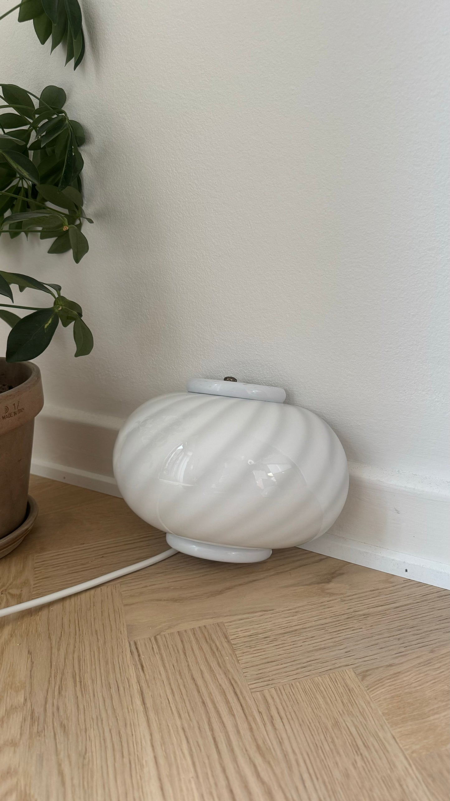 Hvid vintage Murano muslinge væglampe
