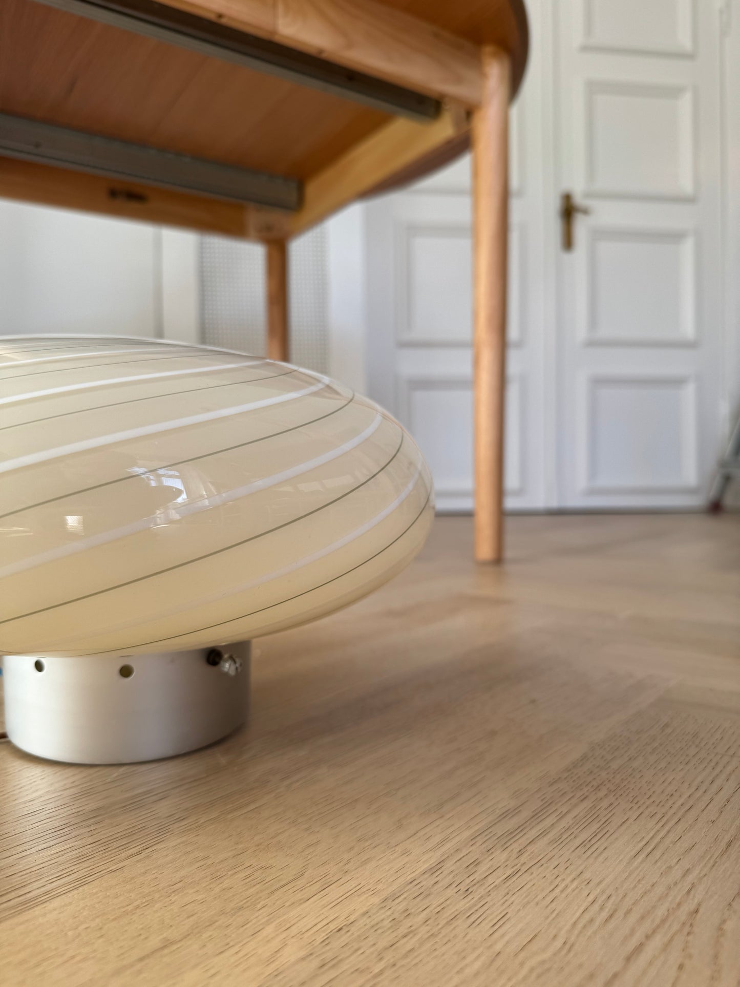 Beige murano plafond med smukkeste grå og gule nuancer, 30 cm