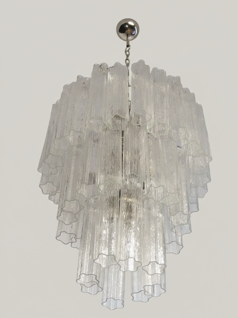 Murano lysekrone | Tuber | 48 glas | Klart glas