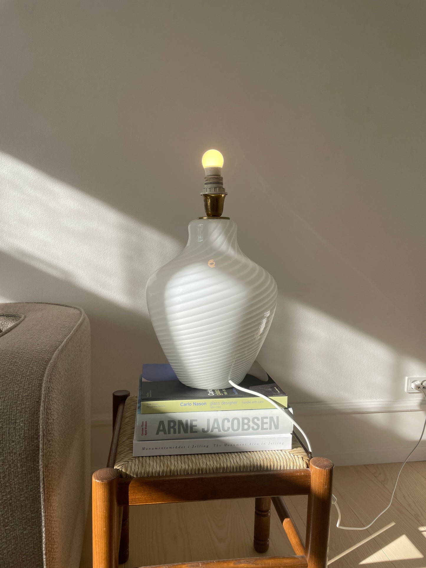 Smuk vintage Murano bordlampe, 45 cm