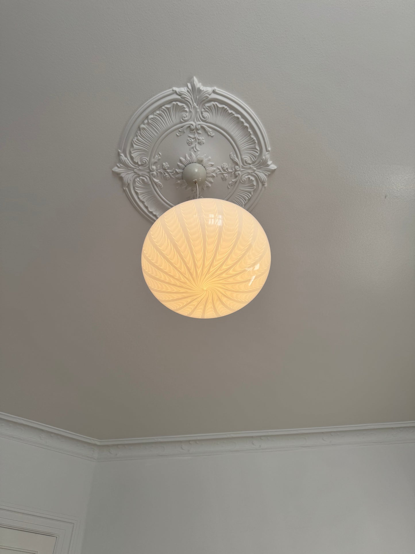 Vintage Murano pendel med peacock swirl, 40 cm