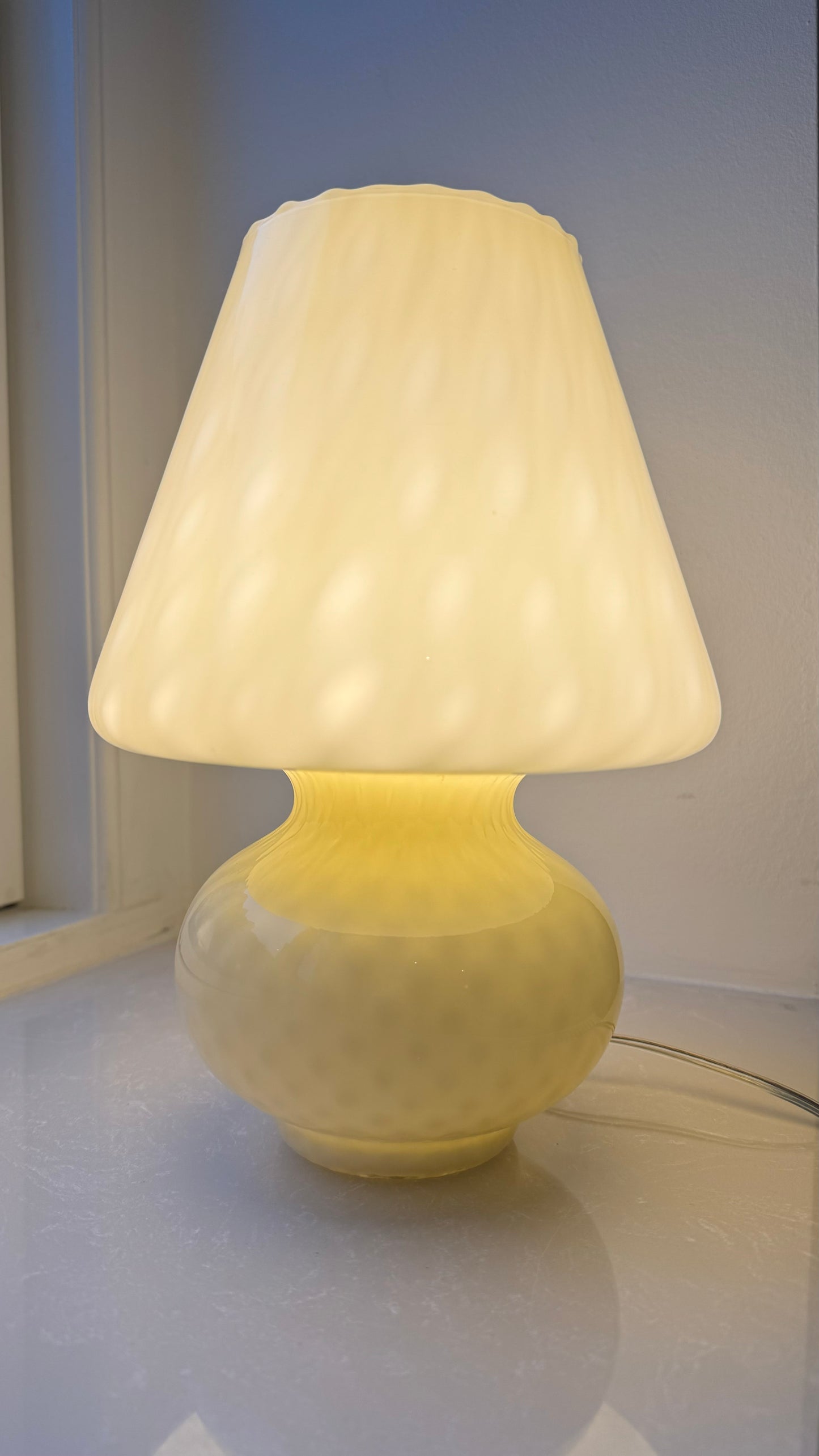 Smuk gul vintage Murano mushroom, 28 cm