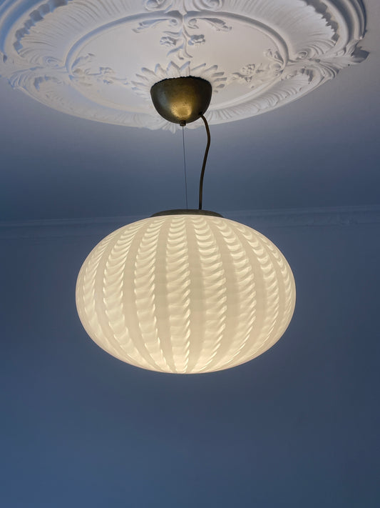 Hvid Murano peacock pendel, 40 cm