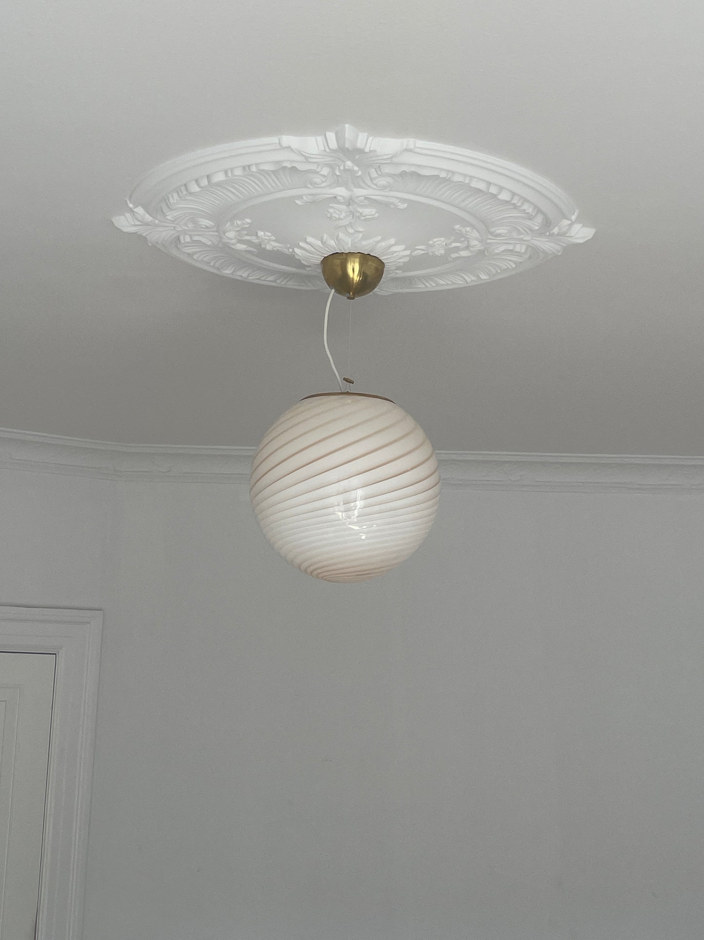 Lysegul Murano swirl loftslampe, 30 cm
