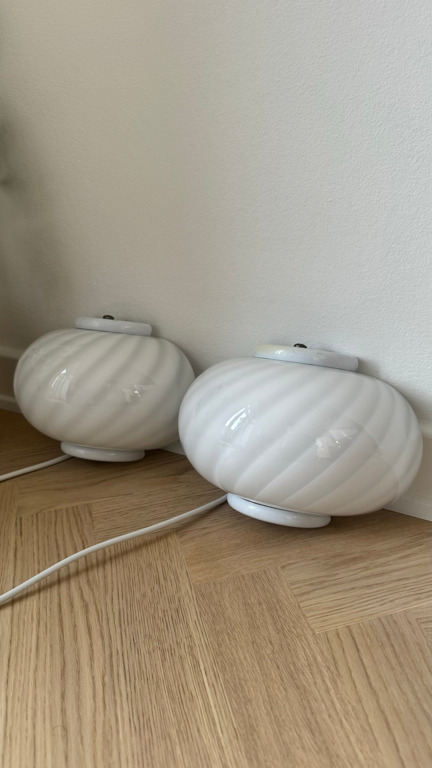 Hvid vintage Murano muslinge væglampe