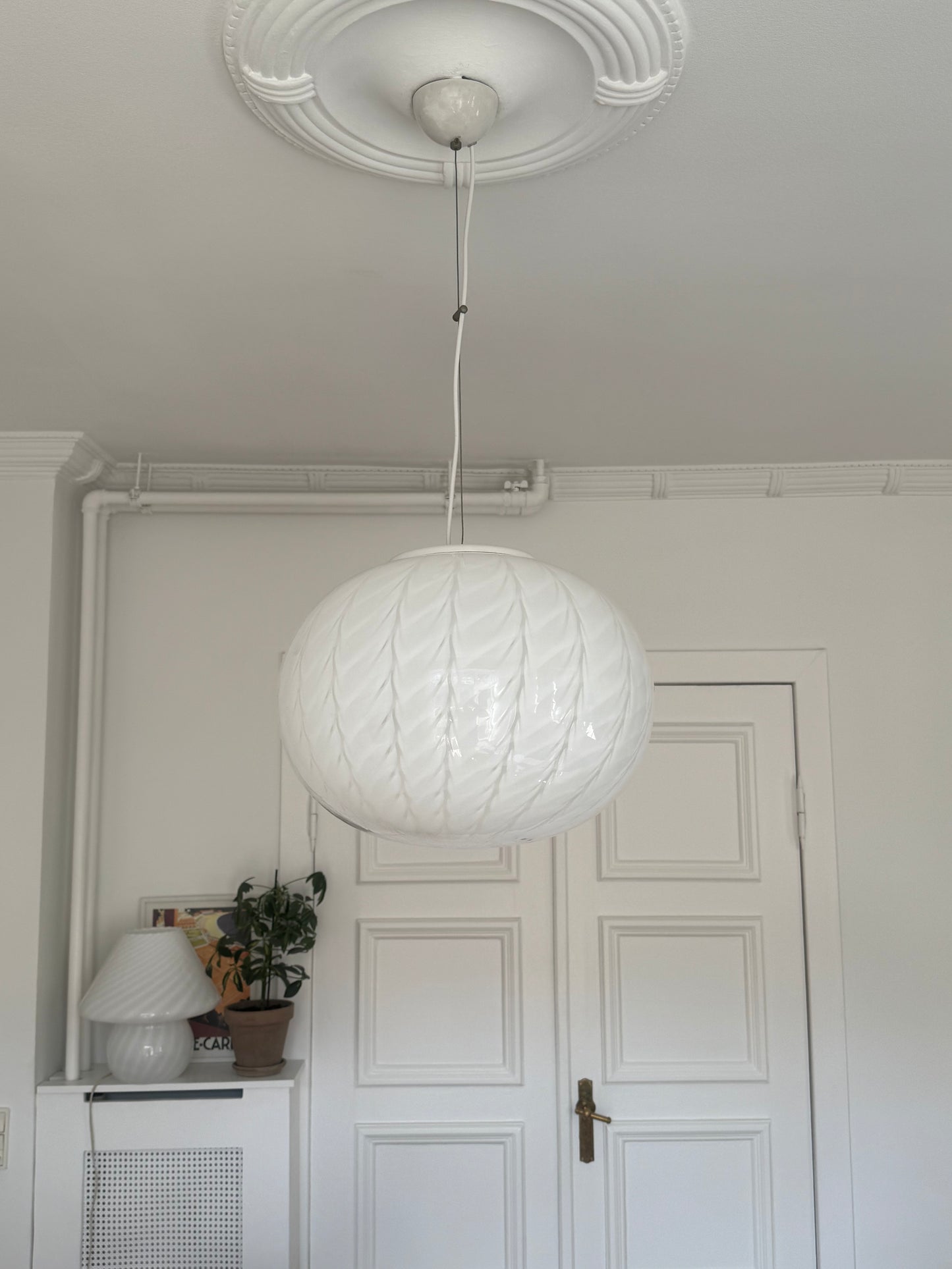 Vintage Murano peacock pendel, 43 cm