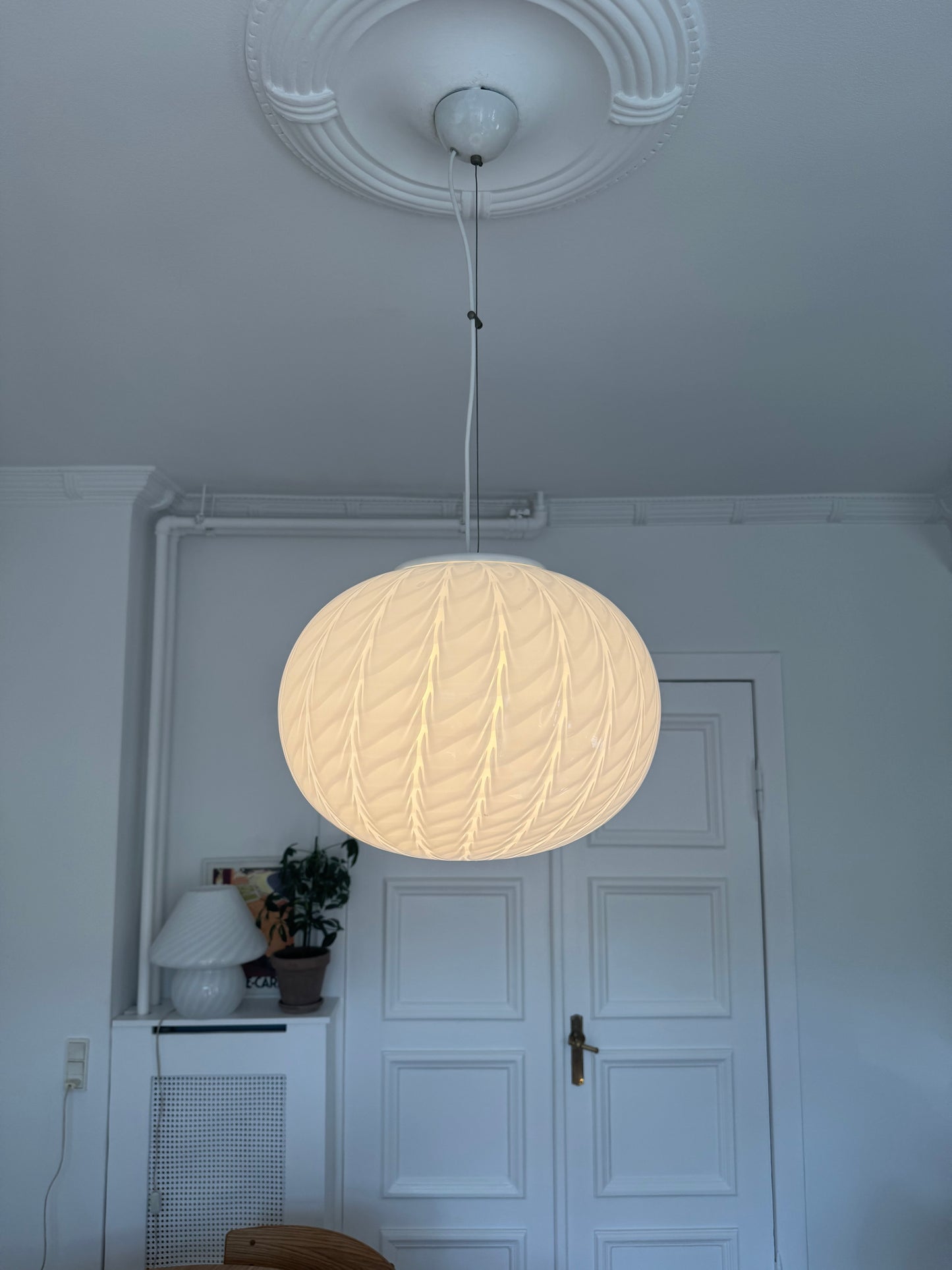 Vintage Murano peacock pendel, 43 cm