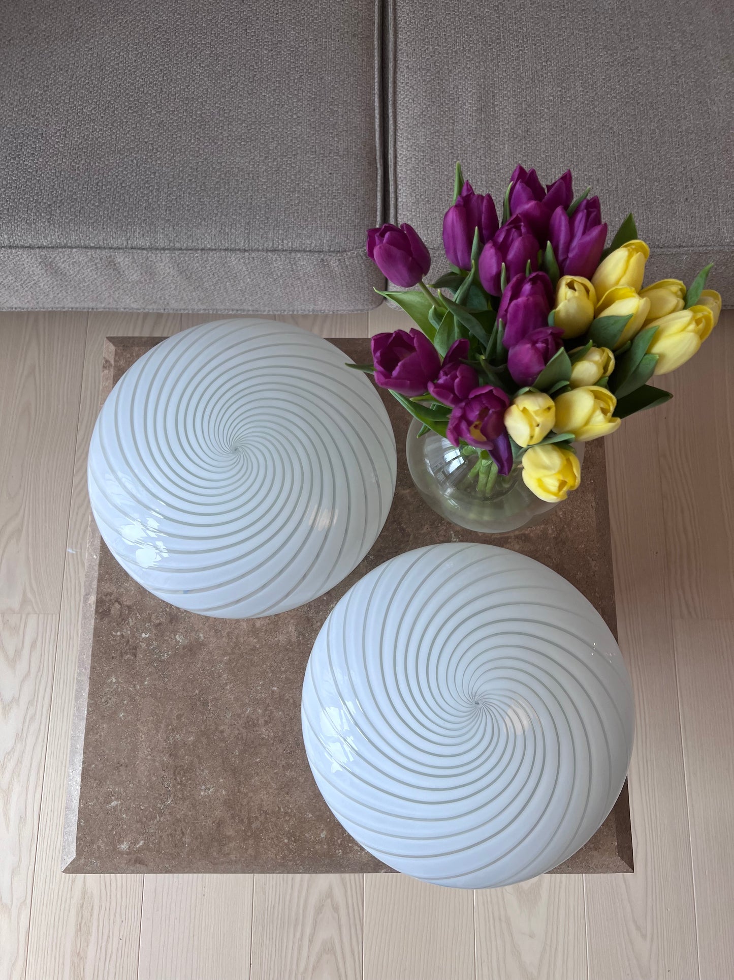 Murano plafond i klassisk hvid, 32 cm