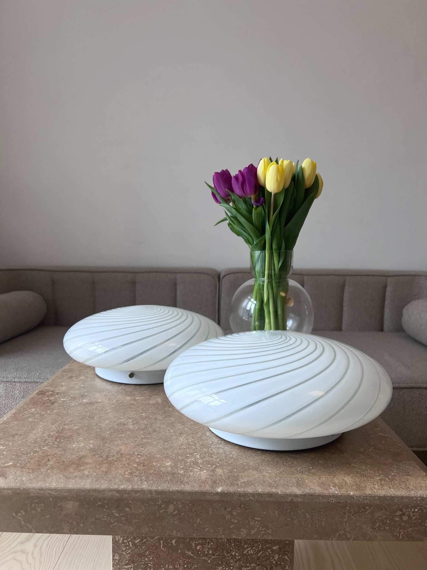 Murano plafond i klassisk hvid, 32 cm