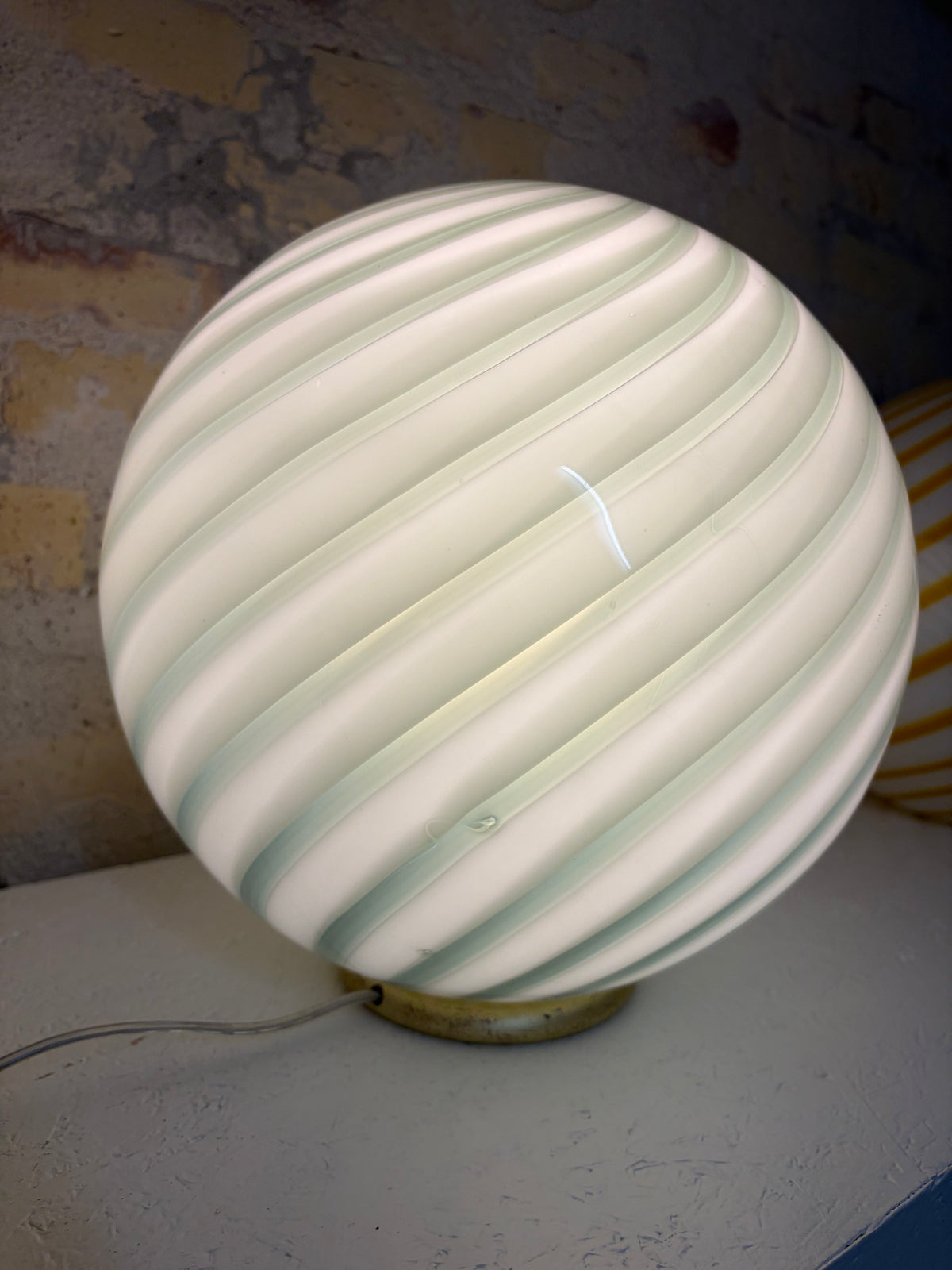 Mørkegrøn Murano swirl pendel, 30 cm - 2. sortering