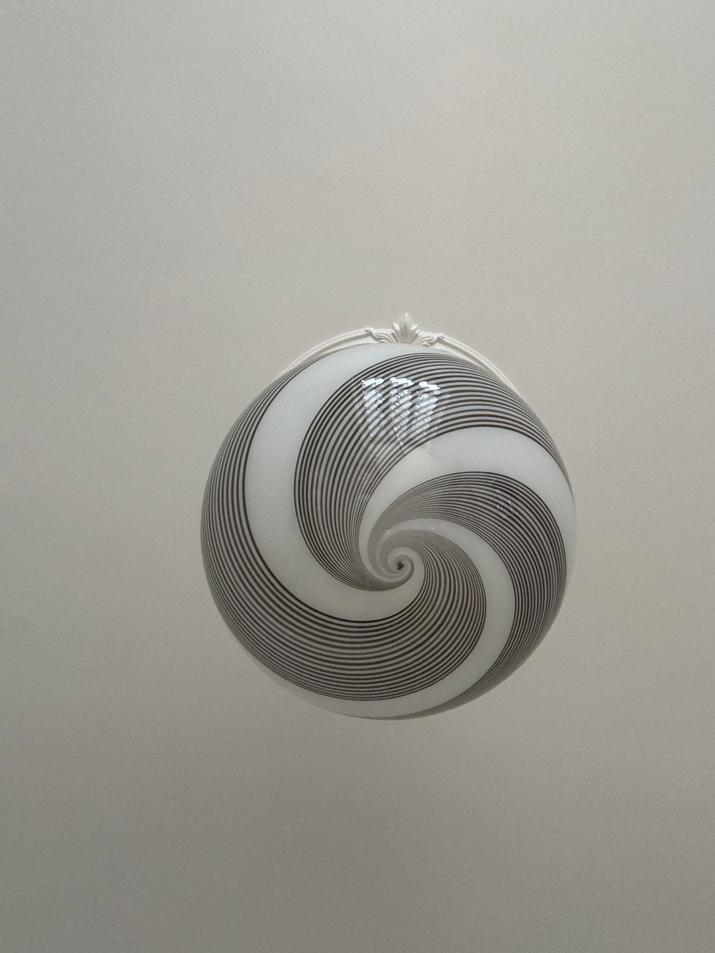 Mega Vintage Murano pendel med brun swirl, 45 cm