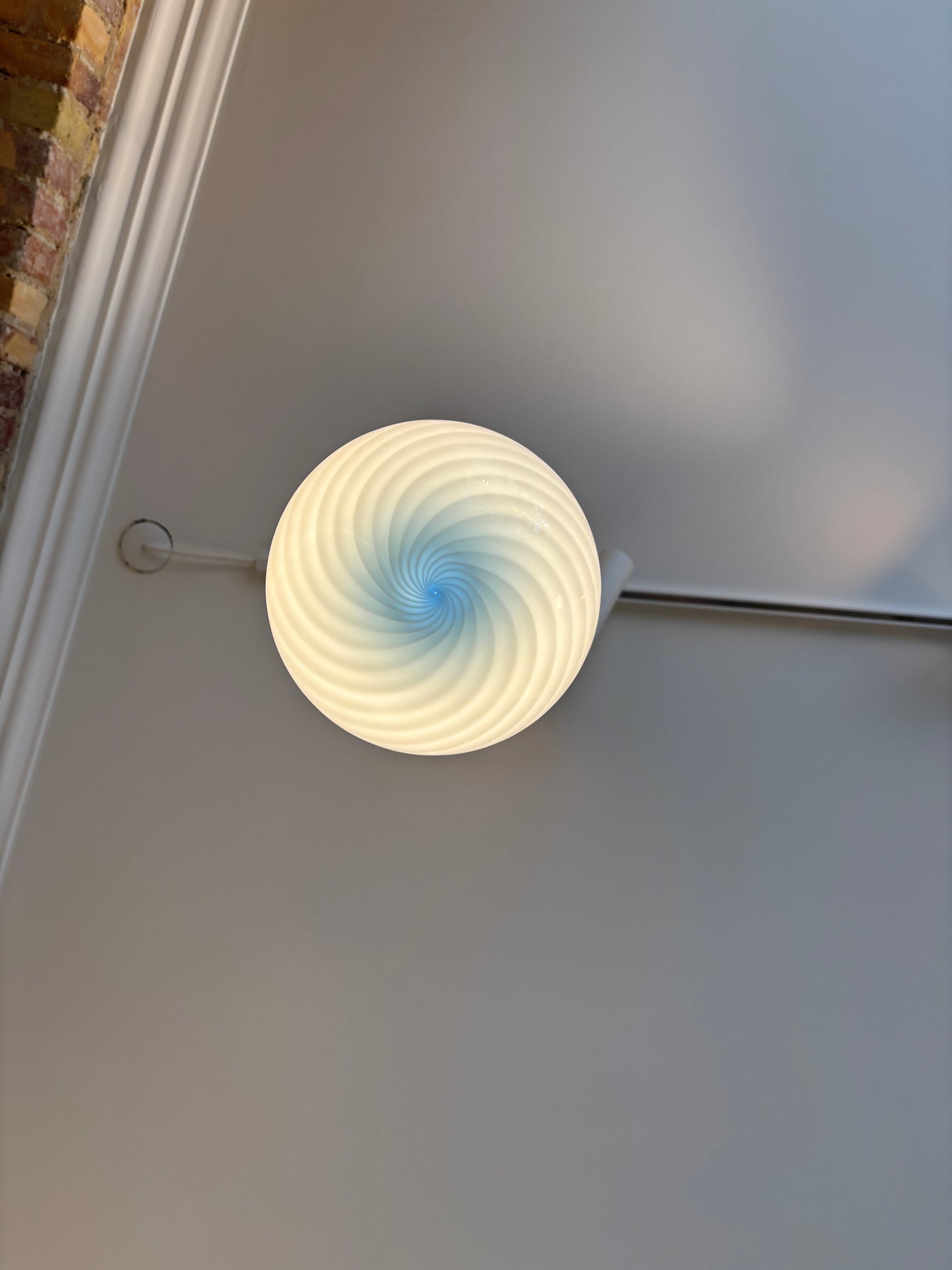 Lyseblå Murano pendel, 20 cm