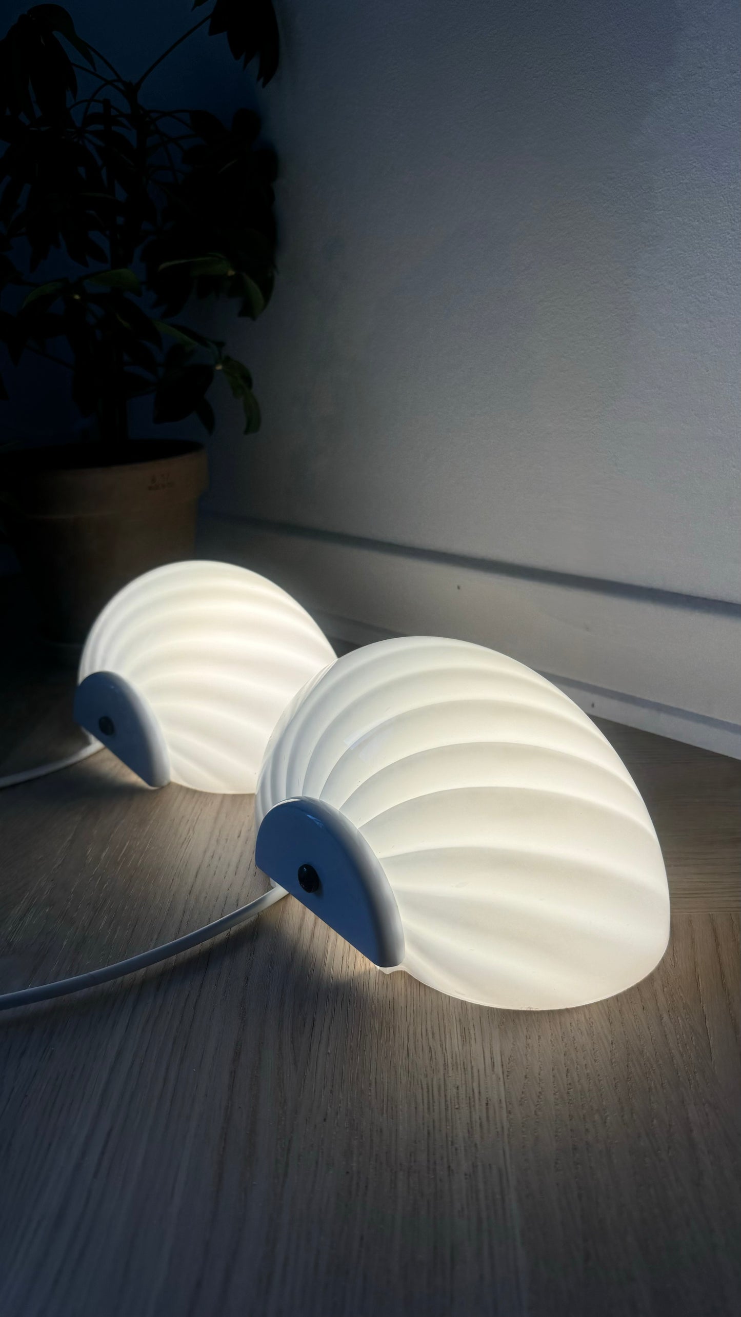 Hvid vintage Murano muslinge væglampe