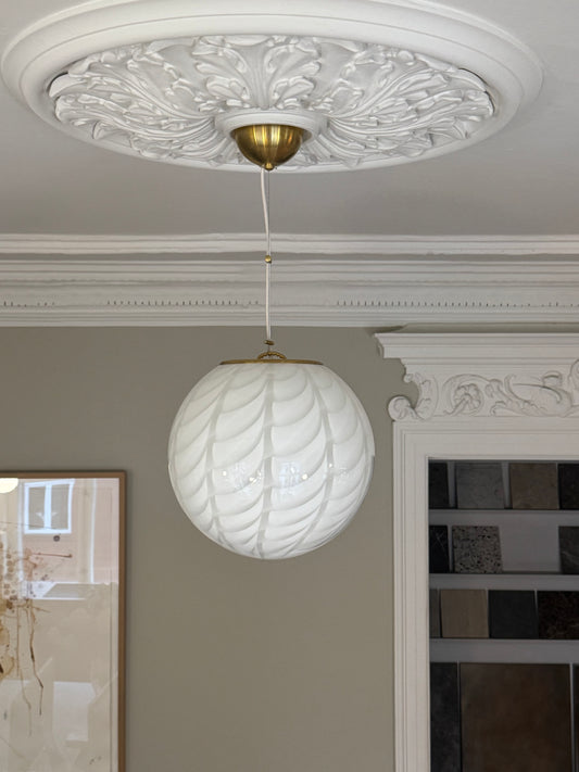 Hvid Murano peacock loftlampe, 30 cm