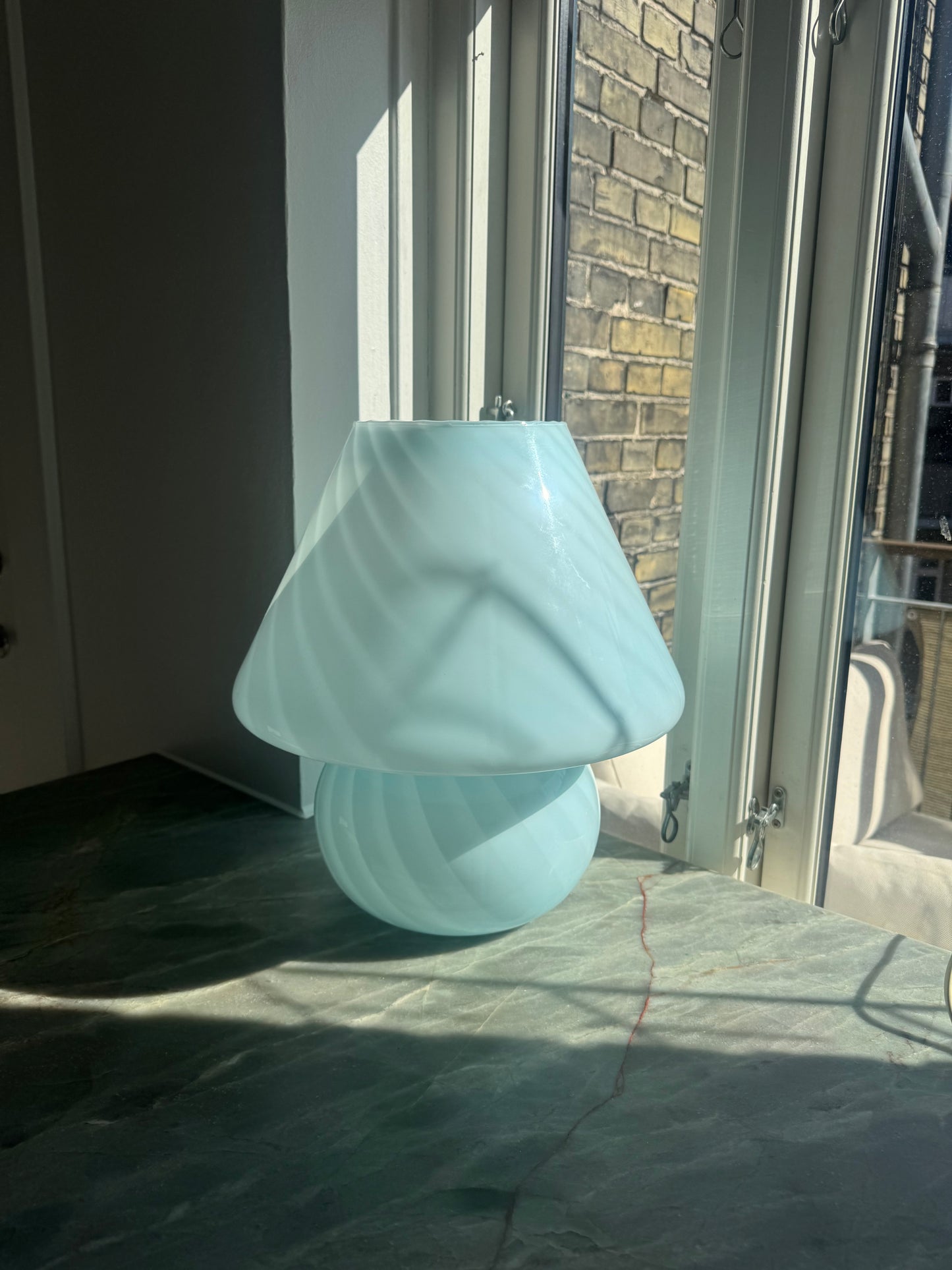 Giant light blue Murano mushroom, 38 cm