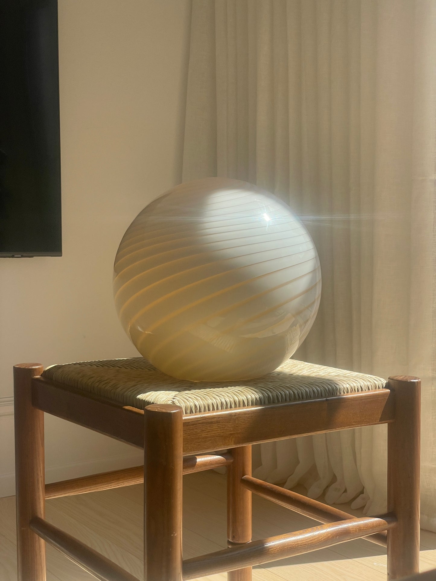 Lysegul Murano swirl loftslampe, 30 cm