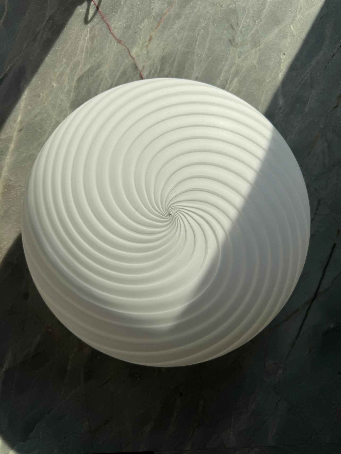 Hvid vintage Murano plafond lampe, 36 cm, én på lager