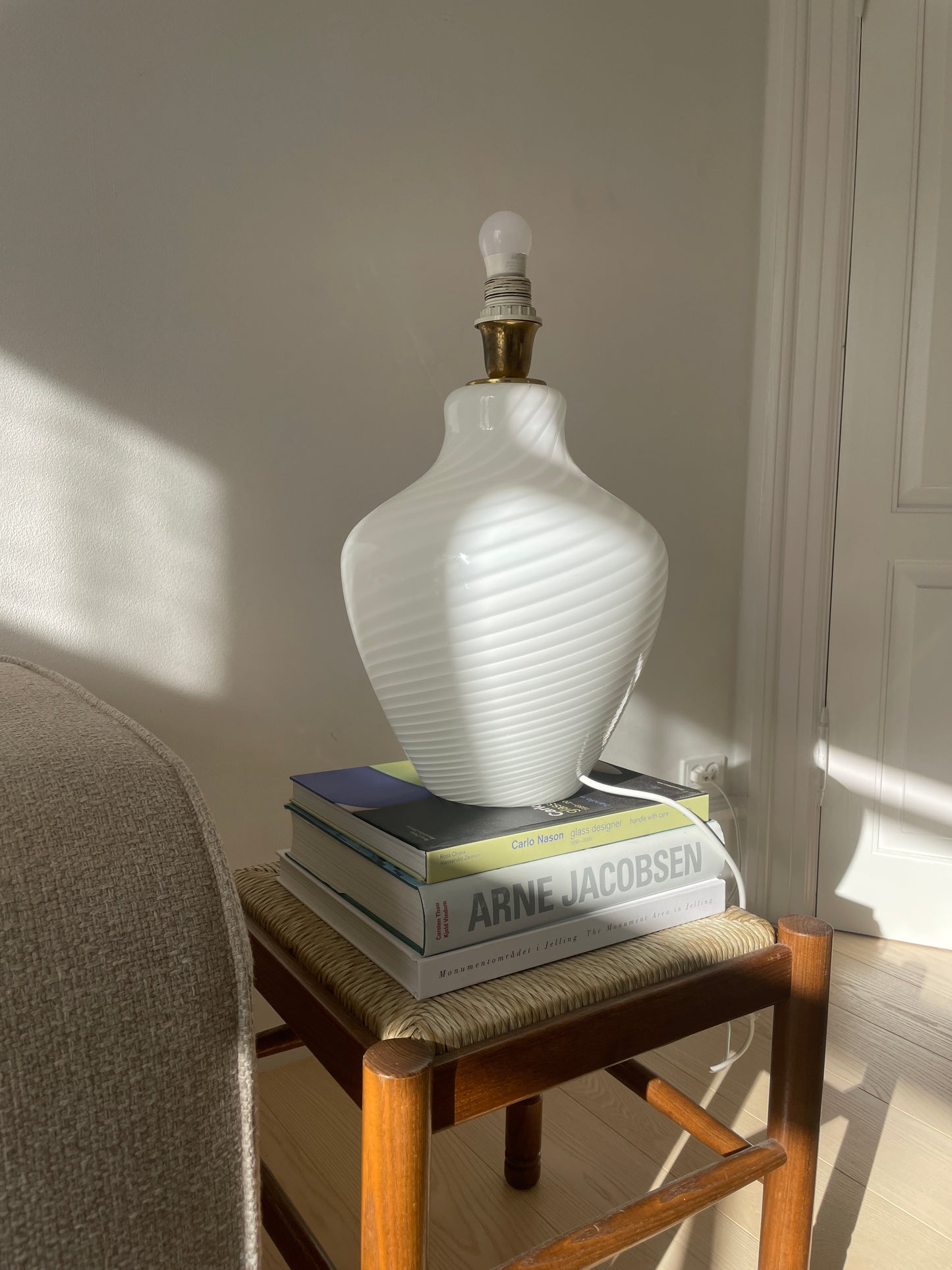 Smuk vintage Murano bordlampe, 45 cm