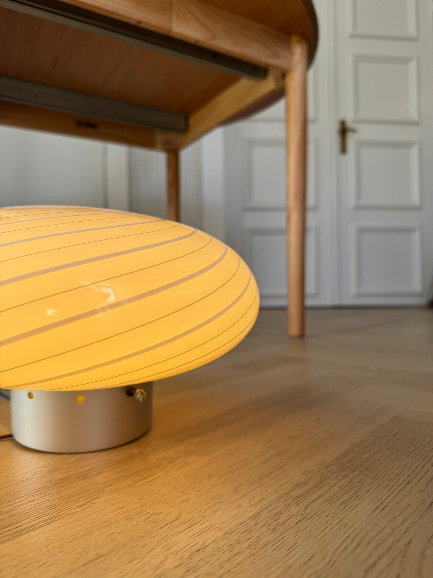 Beige murano plafond med smukkeste grå og gule nuancer, 30 cm