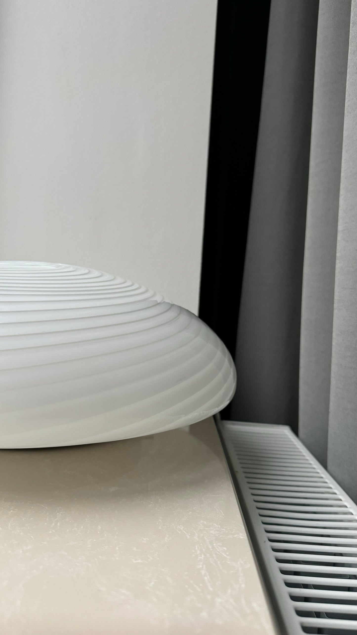 Murano plafond i klassisk hvid swirl, 38cm