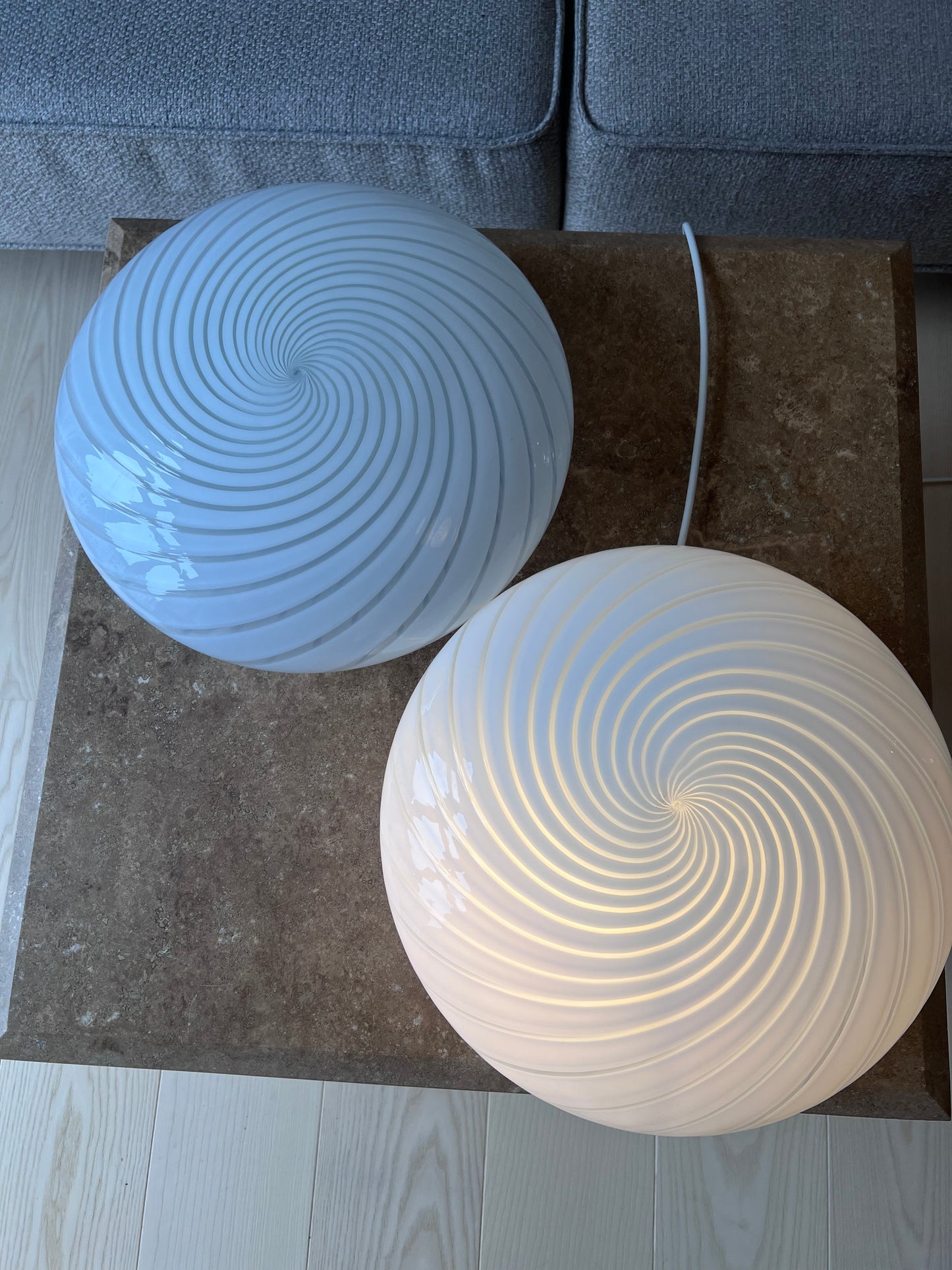 Murano plafond i klassisk hvid, 32 cm