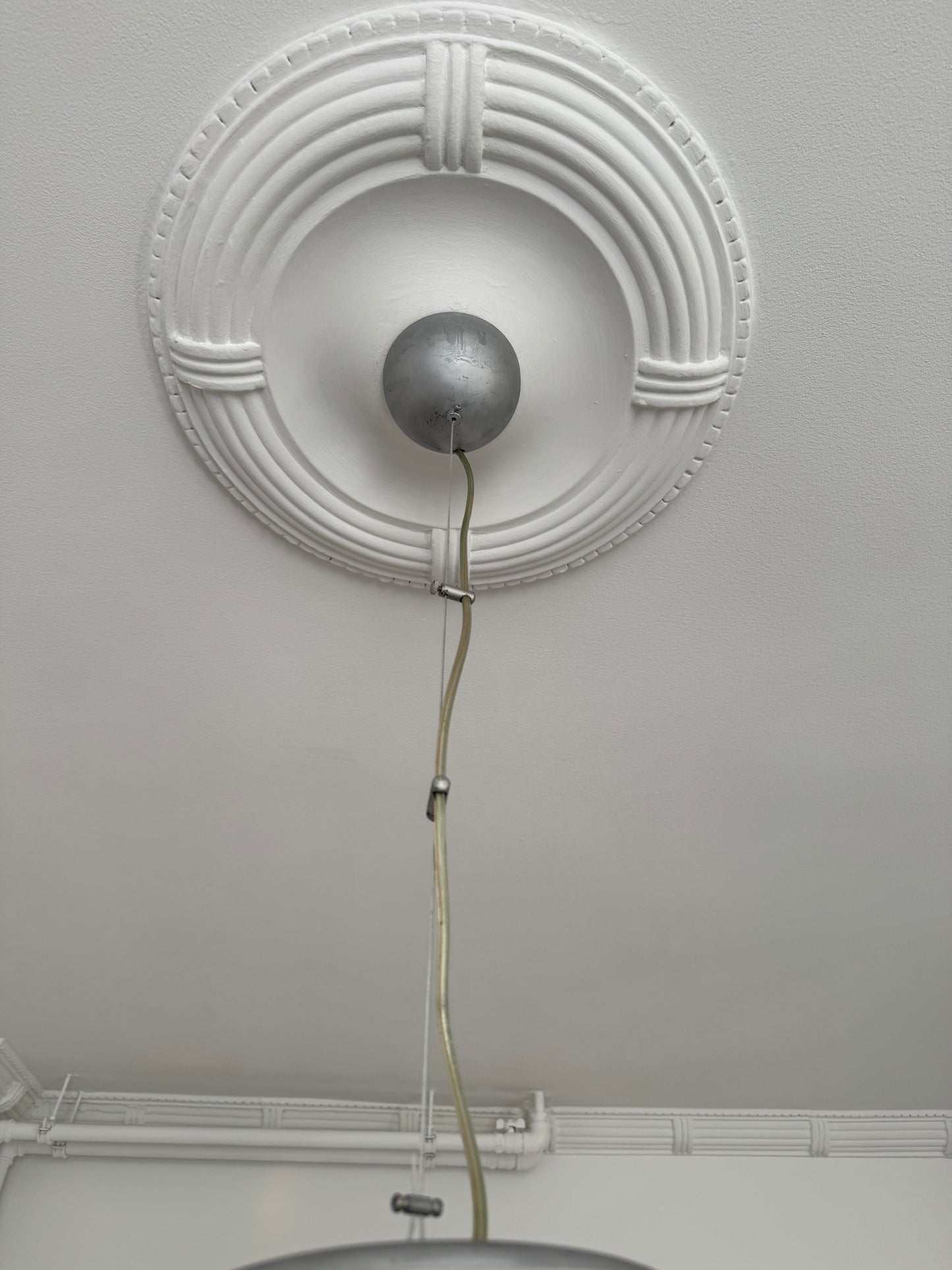 Kæmpe vintage Murano pendel med klassisk swirl, 45 cm