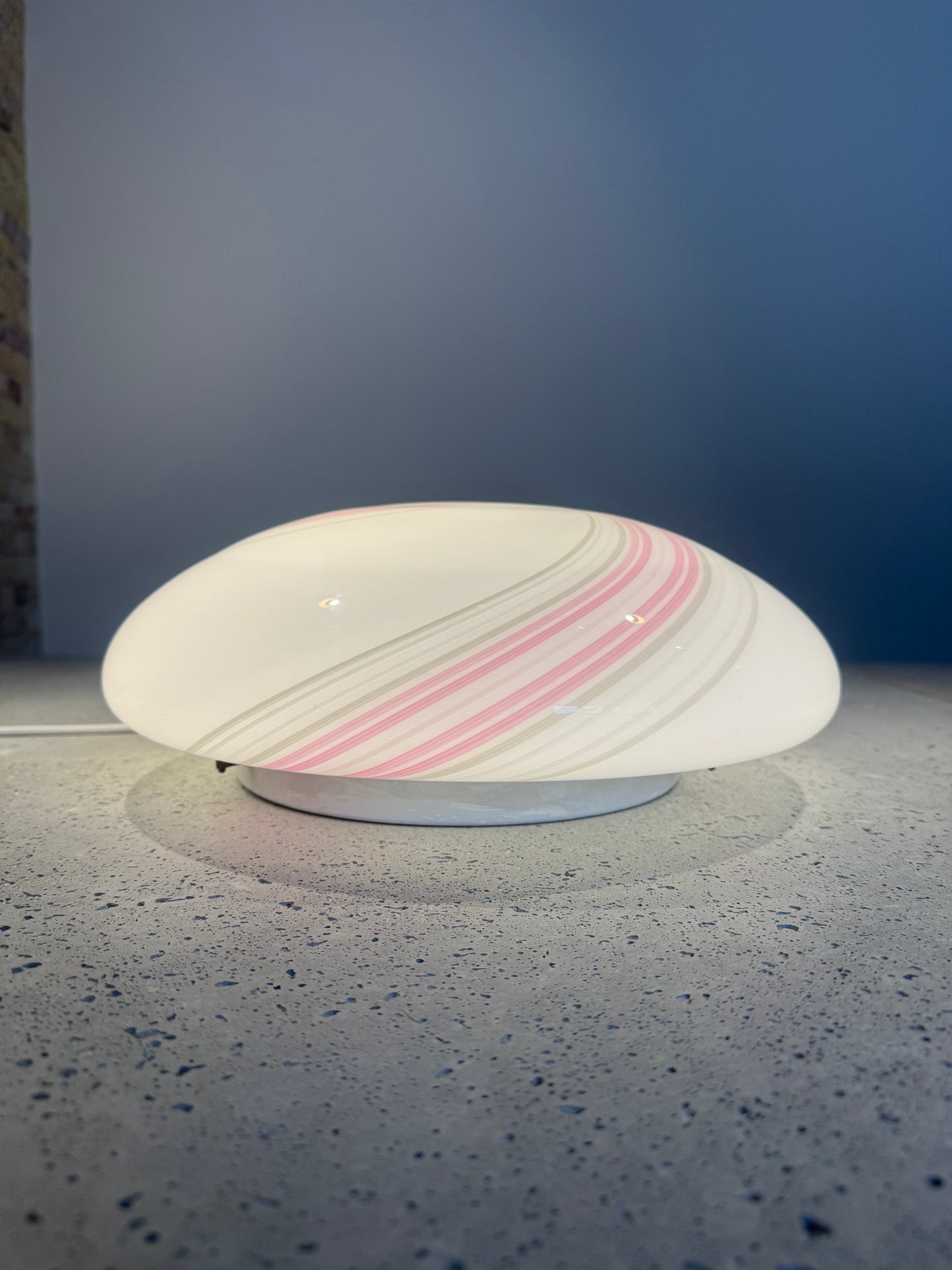 Vintage Murano ceiling lamp with pink swirl, 40 cm