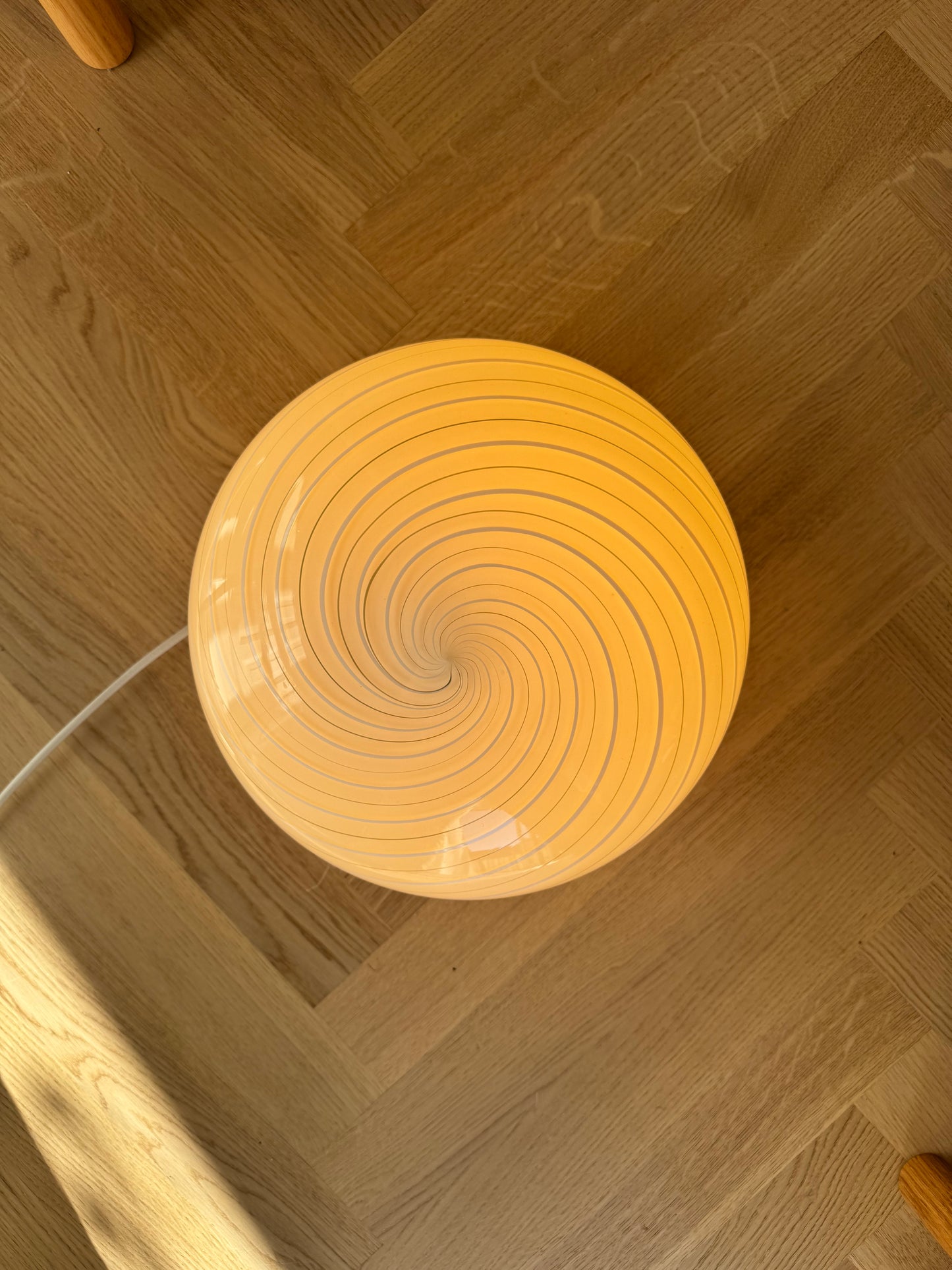 Beige murano plafond med smukkeste grå og gule nuancer, 30 cm