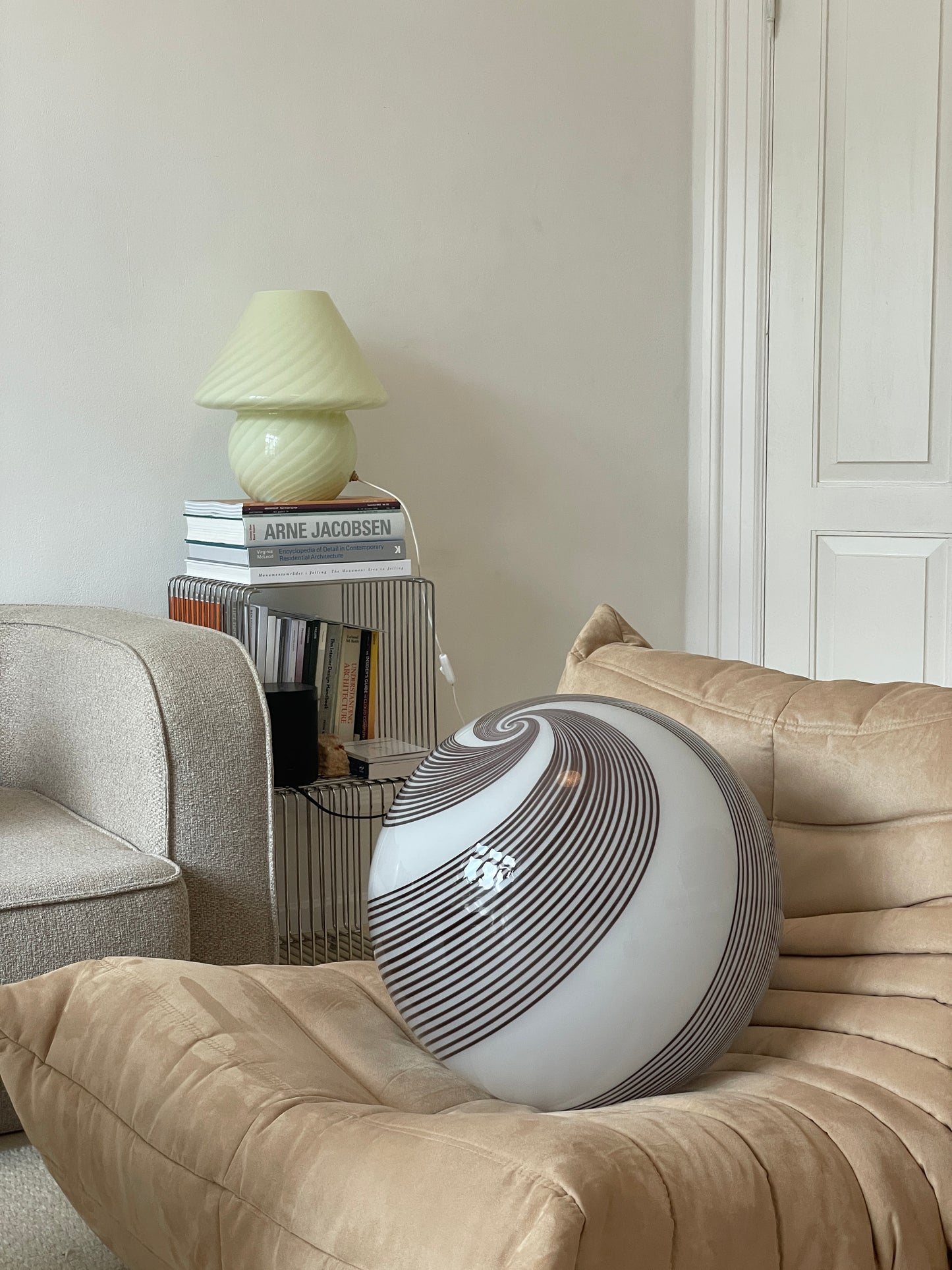 Most beautiful large pistachio green mushroom, 38 cm