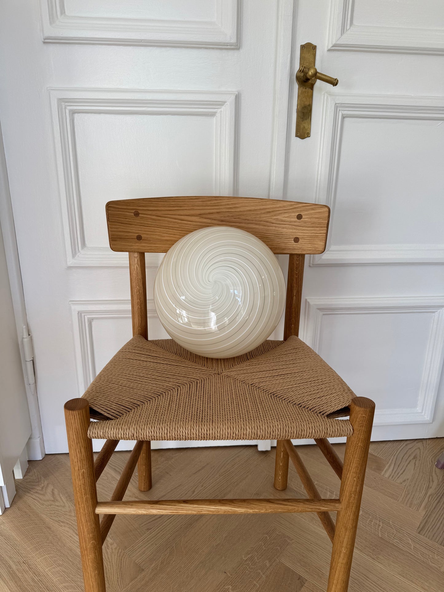 Beige murano plafond med smukkeste grå og gule nuancer, 30 cm