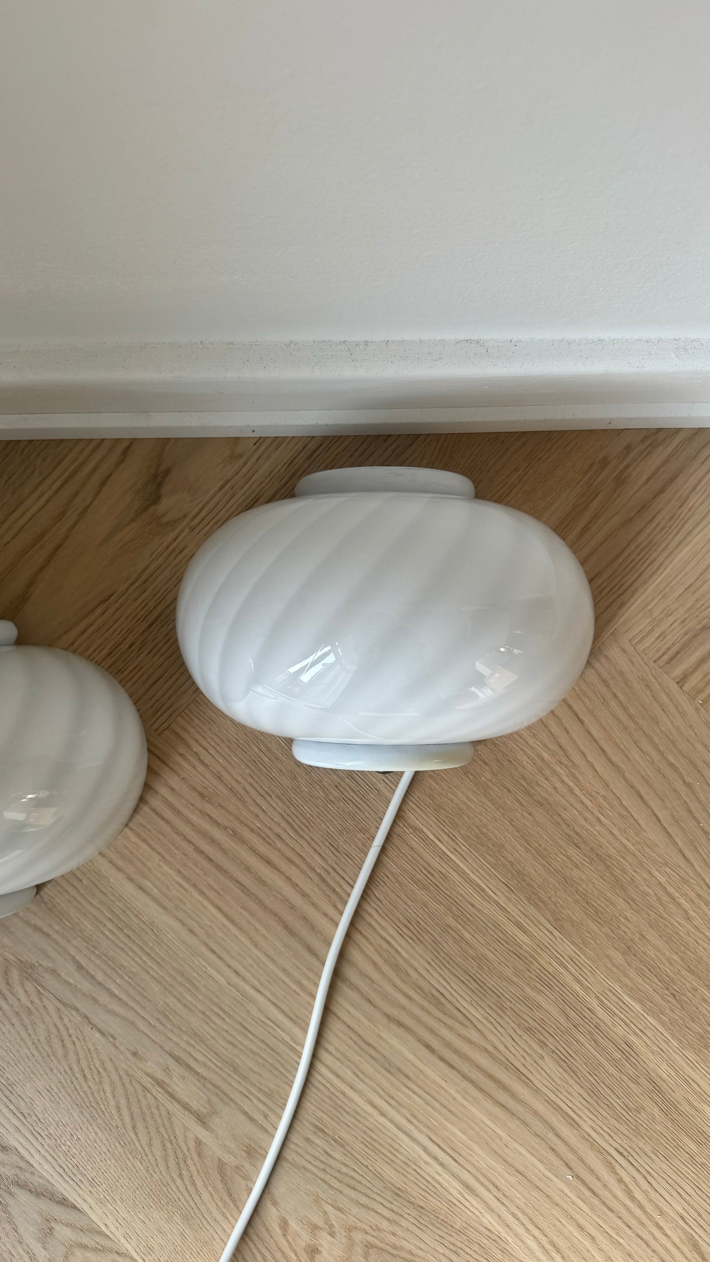 Hvid vintage Murano muslinge væglampe