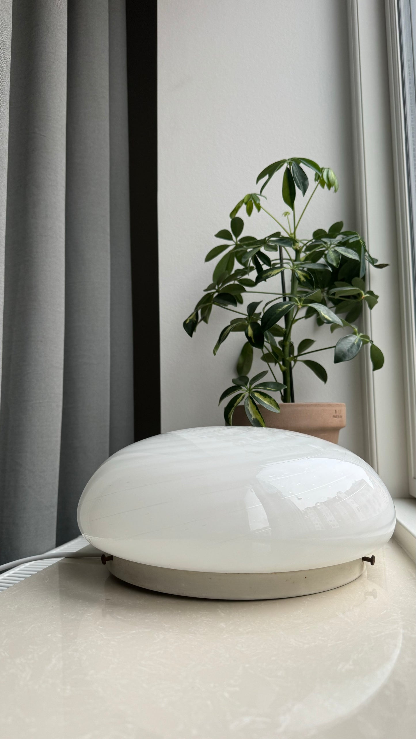 Murano plafond i klassisk hvid swirl, 30 cm