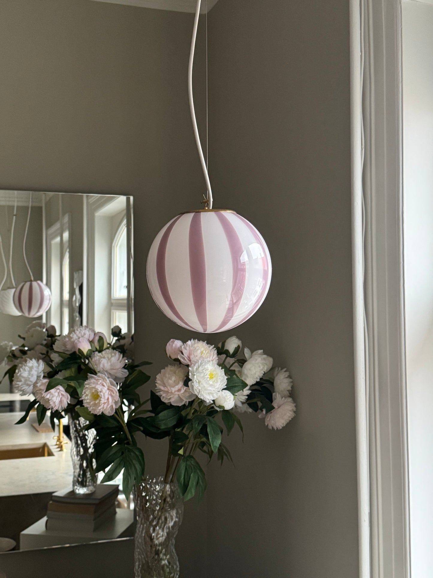 Lavendel Murano pendel, 20 cm