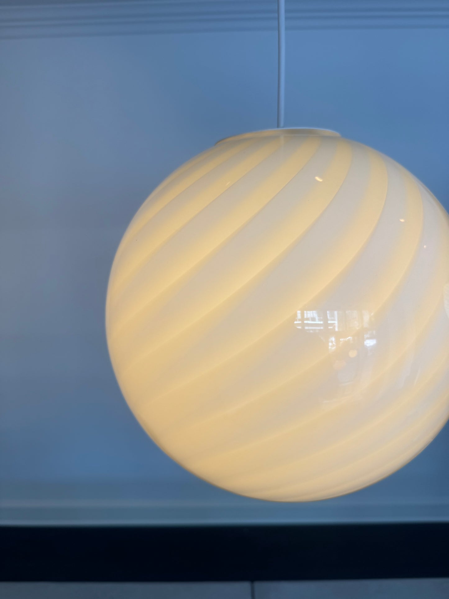Gul candy Murano pendel, 30 cm