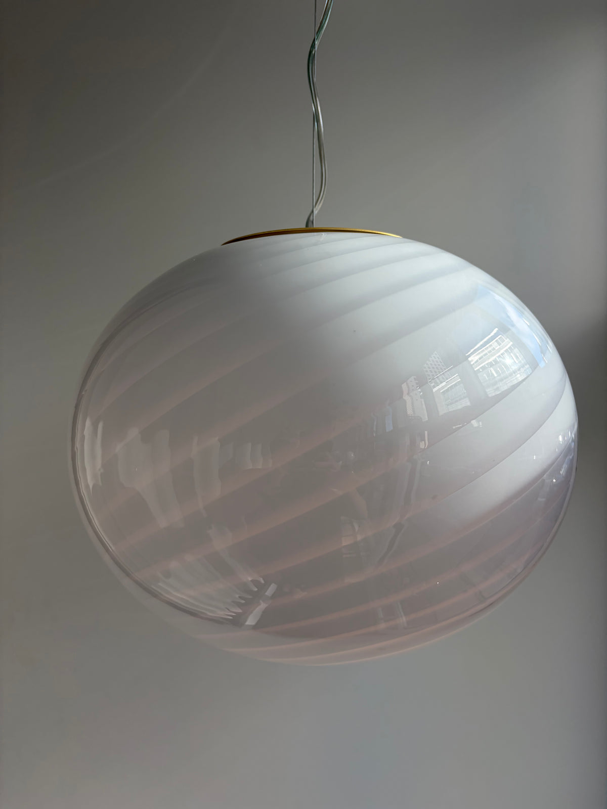 Large yellow Murano ceiling lamp, 40 cm