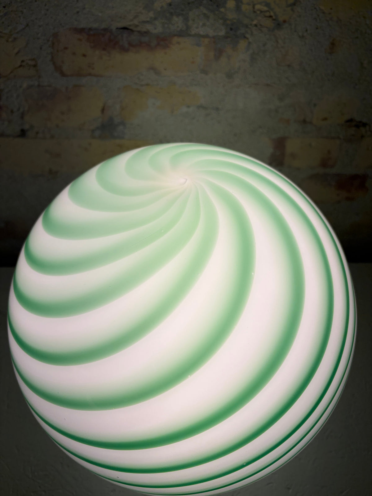 Grøn swirl Murano candy pendel, 30 cm - 2. sortering