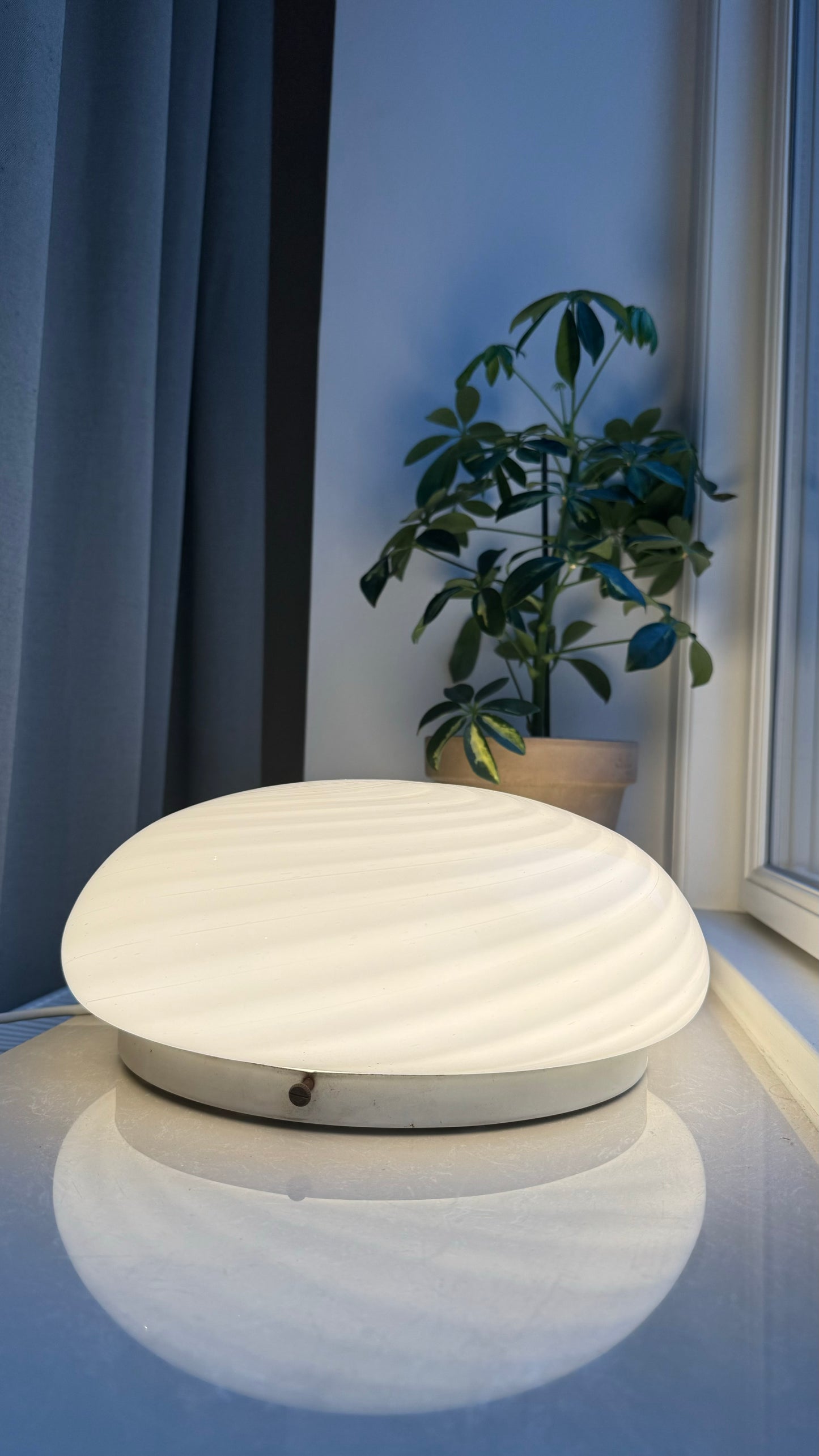 Murano plafond i klassisk hvid swirl, 30 cm