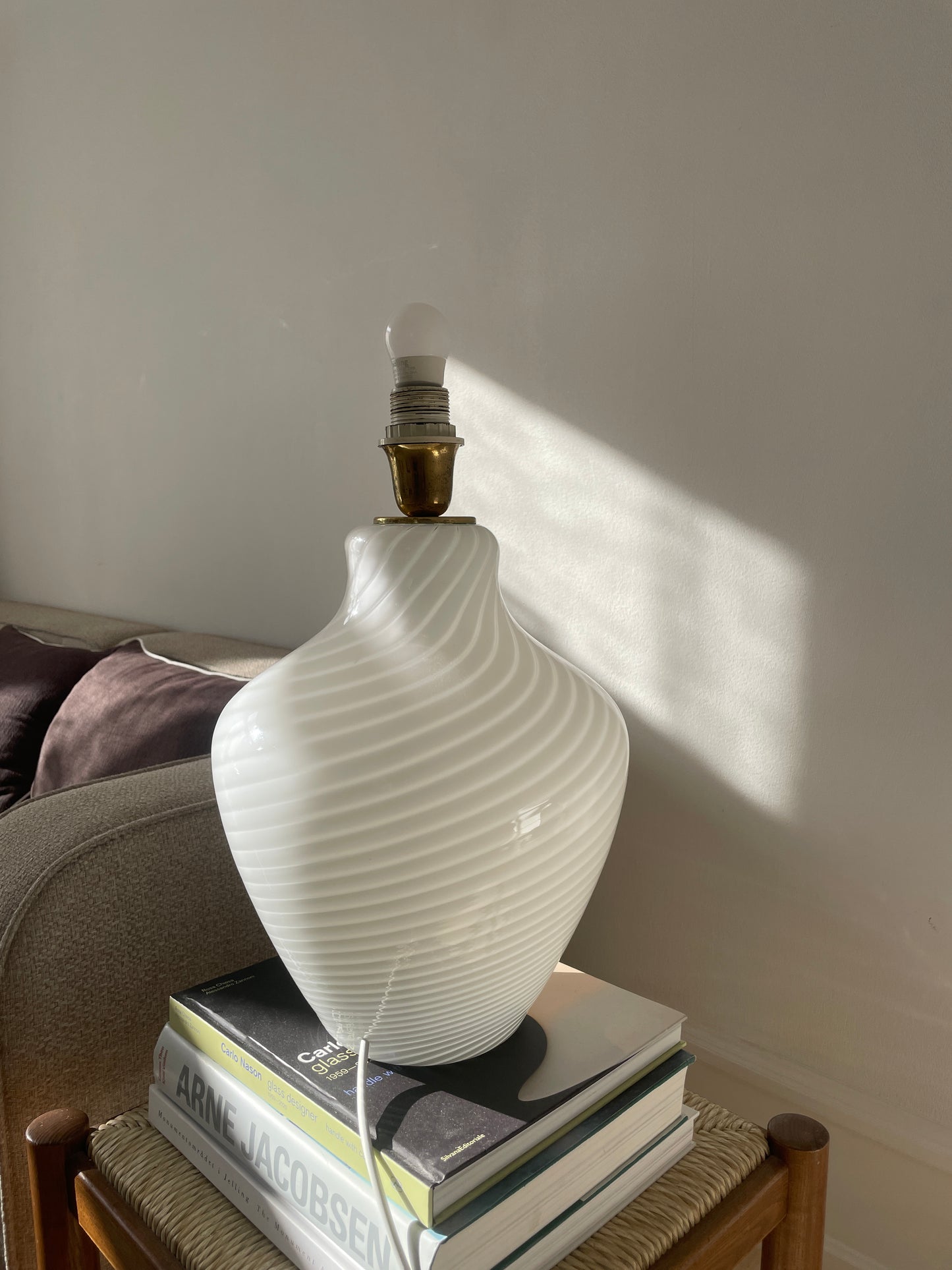 Smuk vintage Murano bordlampe, 45 cm