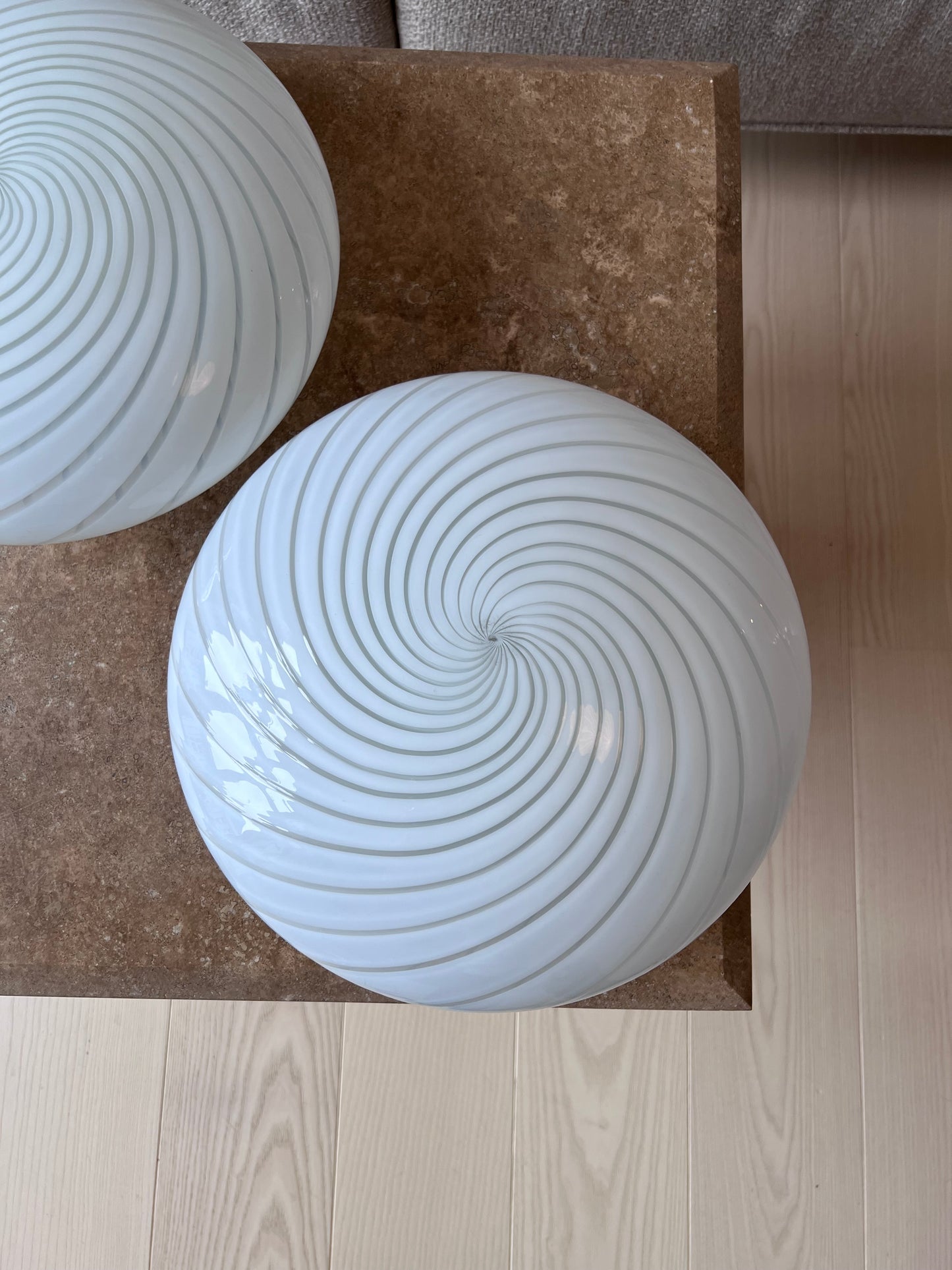 Murano plafond i klassisk hvid, 32 cm