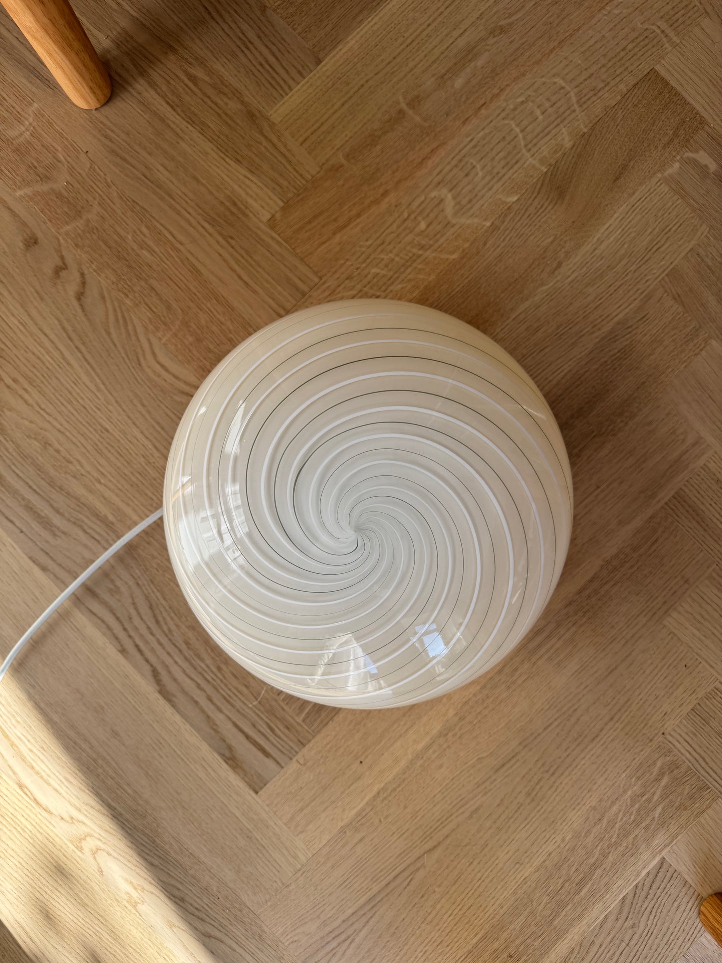 Beige murano plafond med smukkeste grå og gule nuancer, 30 cm