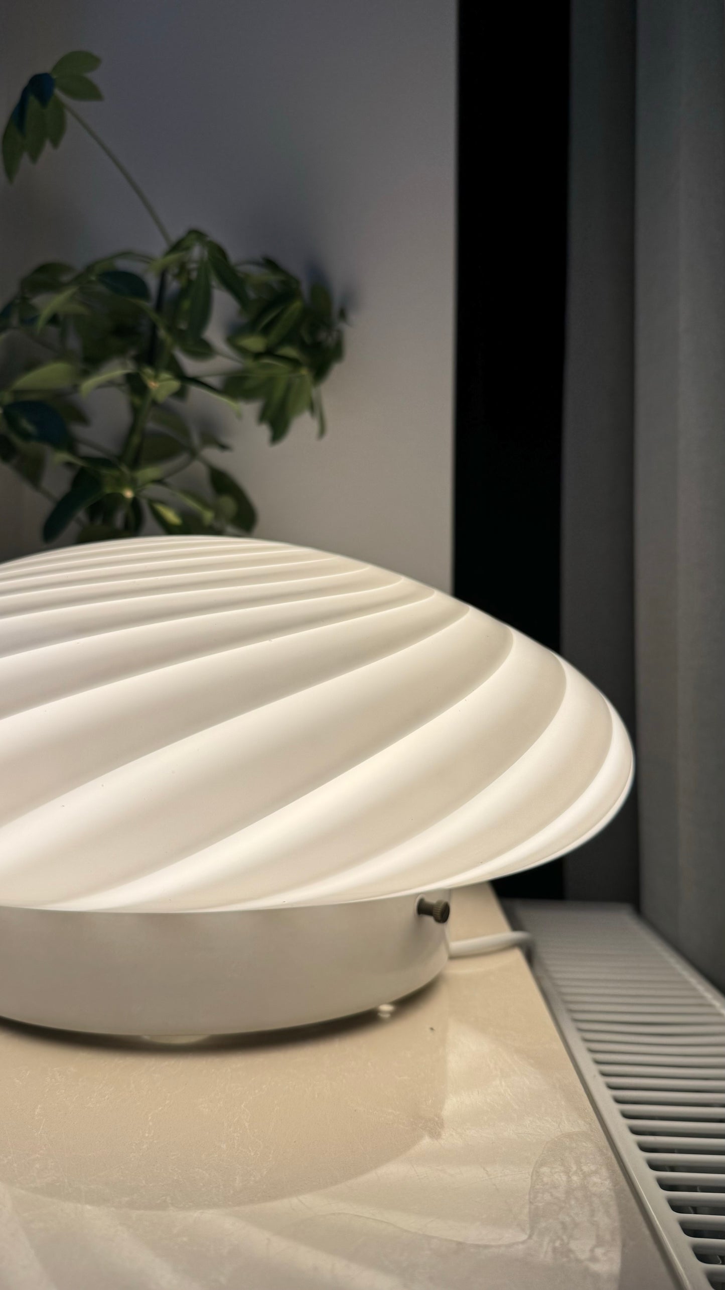 Murano plafond i klassisk hvid swirl, 35cm