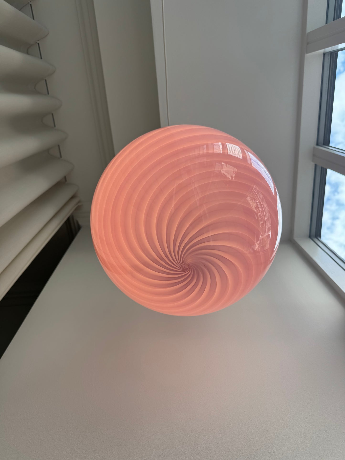 Lyserød Murano candy pendel, 40 cm