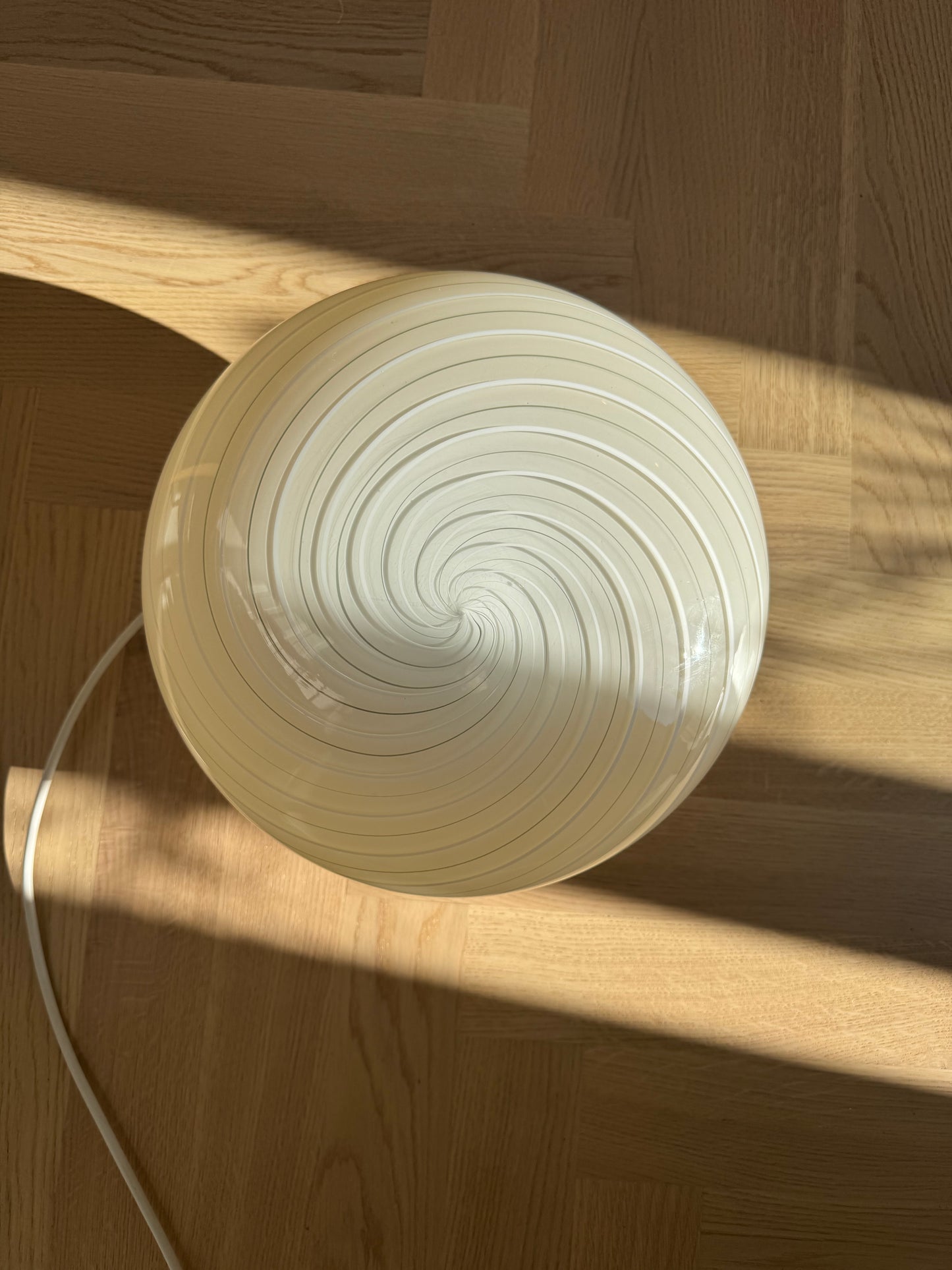 Beige murano plafond med smukkeste grå og gule nuancer, 30 cm