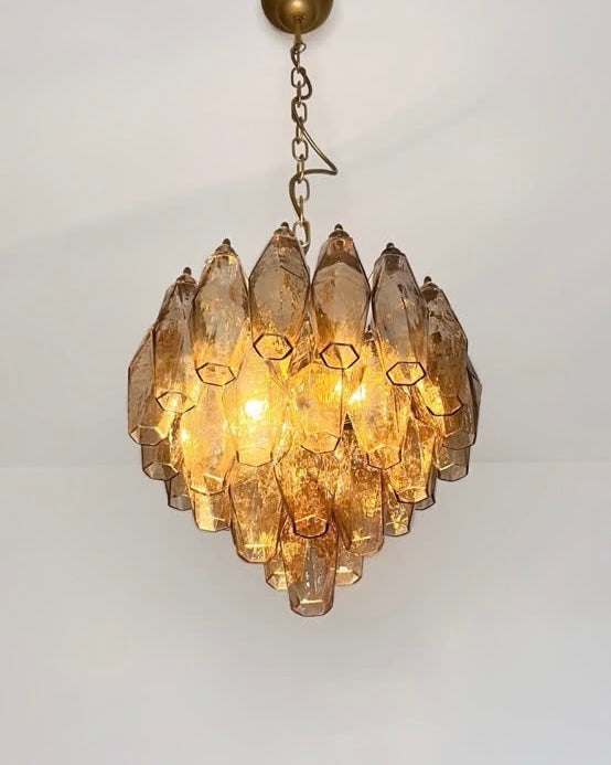 Murano lysekrone | Poliedri | 32 glas | Smoked